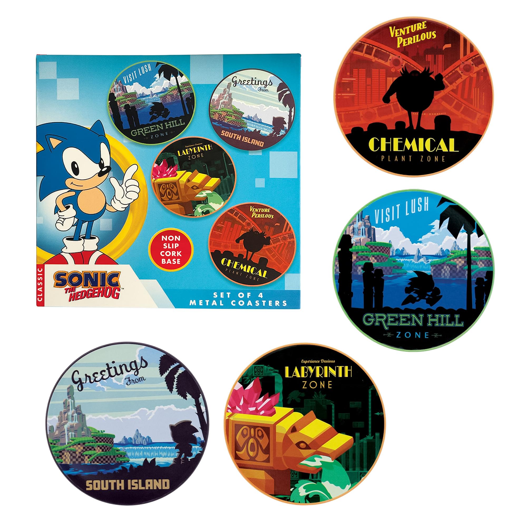 Sonic The Hedgehog 4-Piece Location Coaster Set