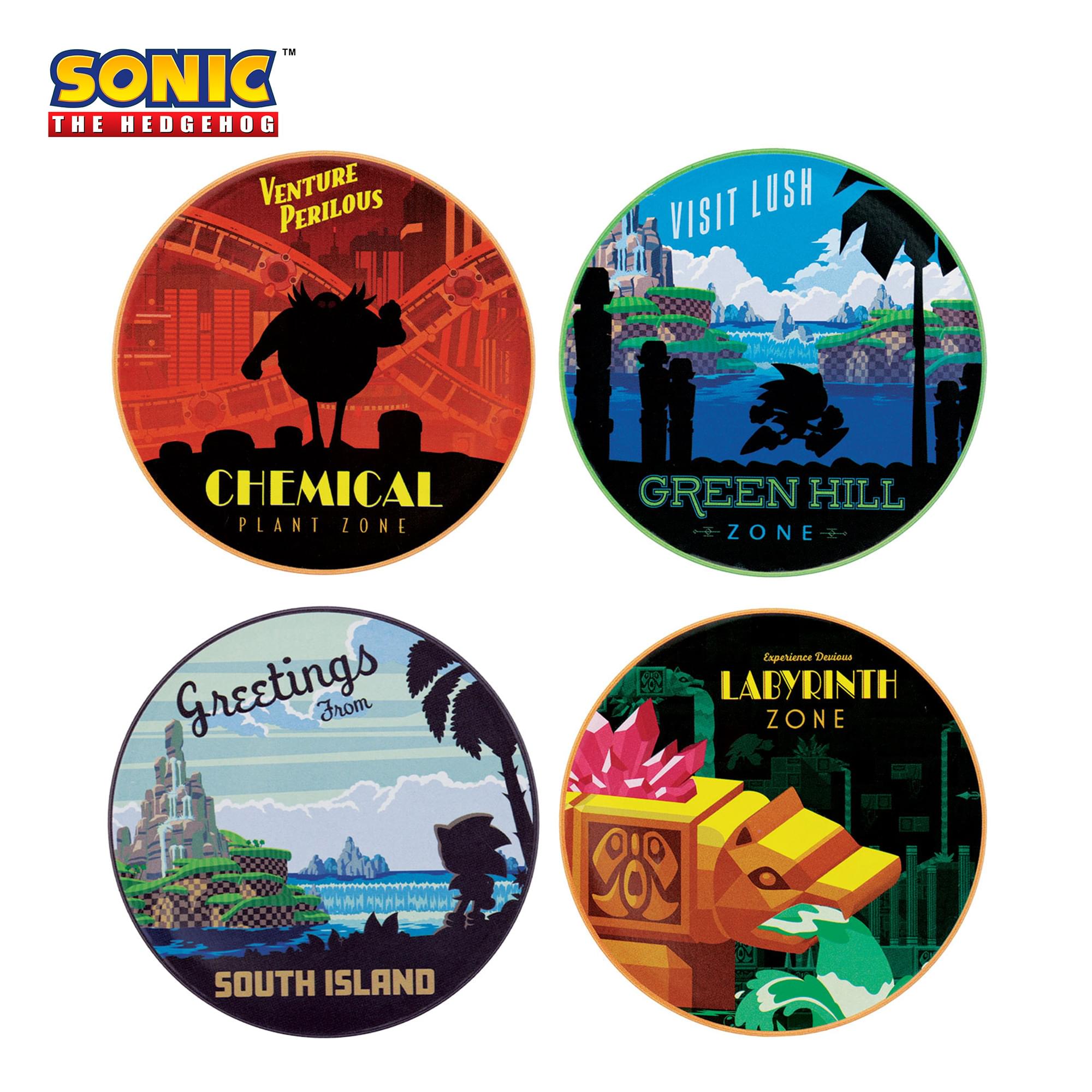 Sonic The Hedgehog 4-Piece Location Coaster Set