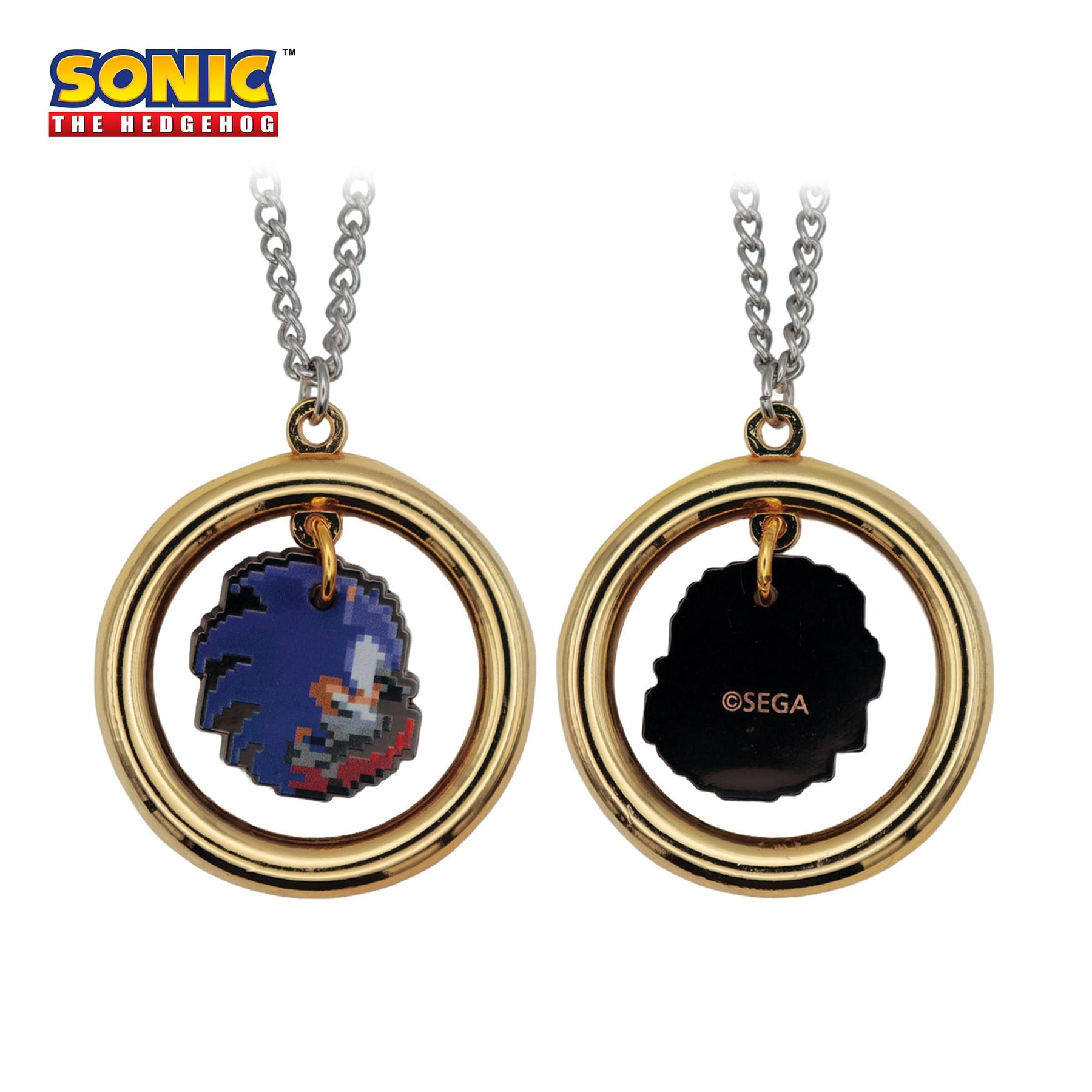 Sonic The Hedgehog Pixelated Limited Edition Gold-Plated Ring Necklace