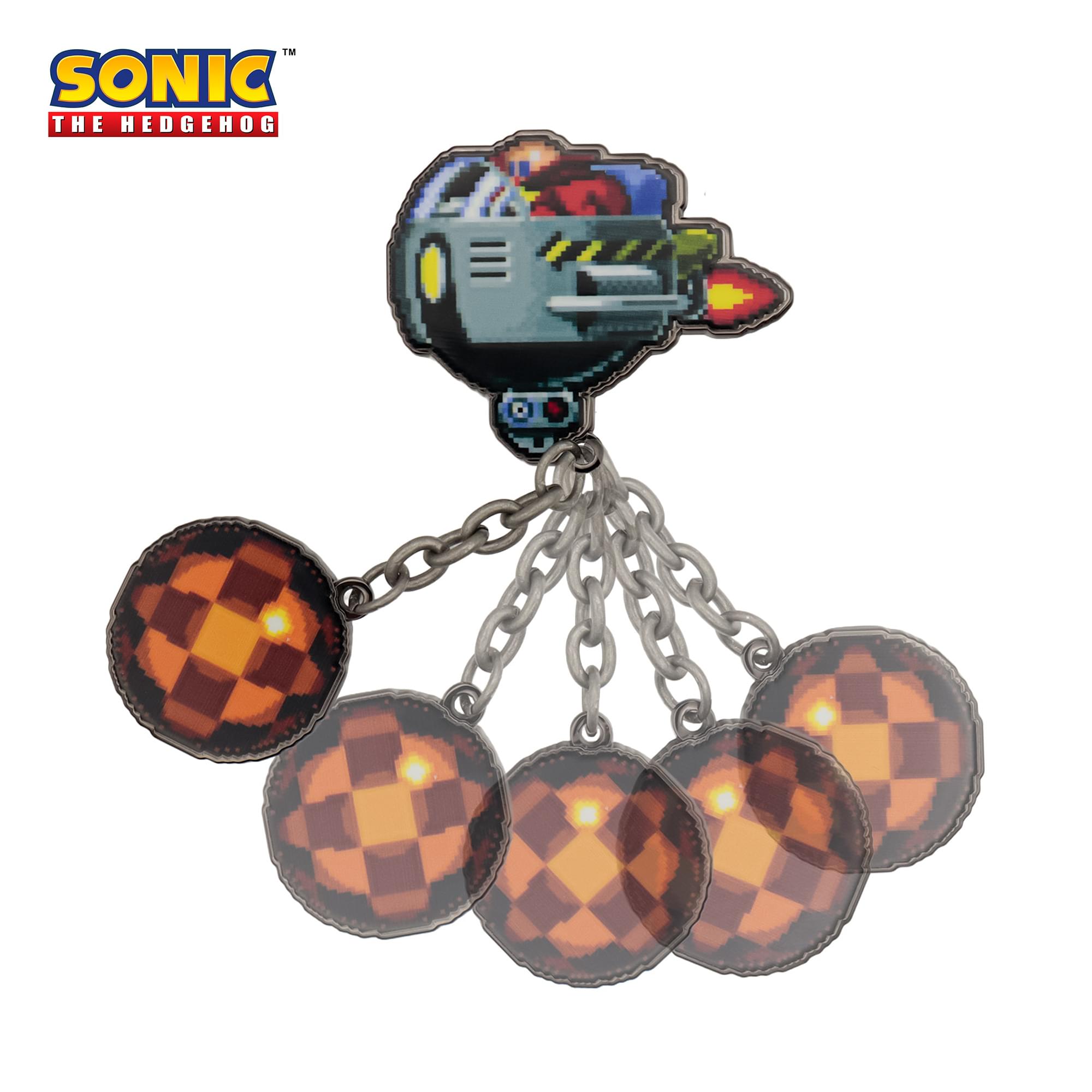 Sonic The Hedgehog Limited Edition Dr. Eggman Egg Mobile Chained Pin Badge