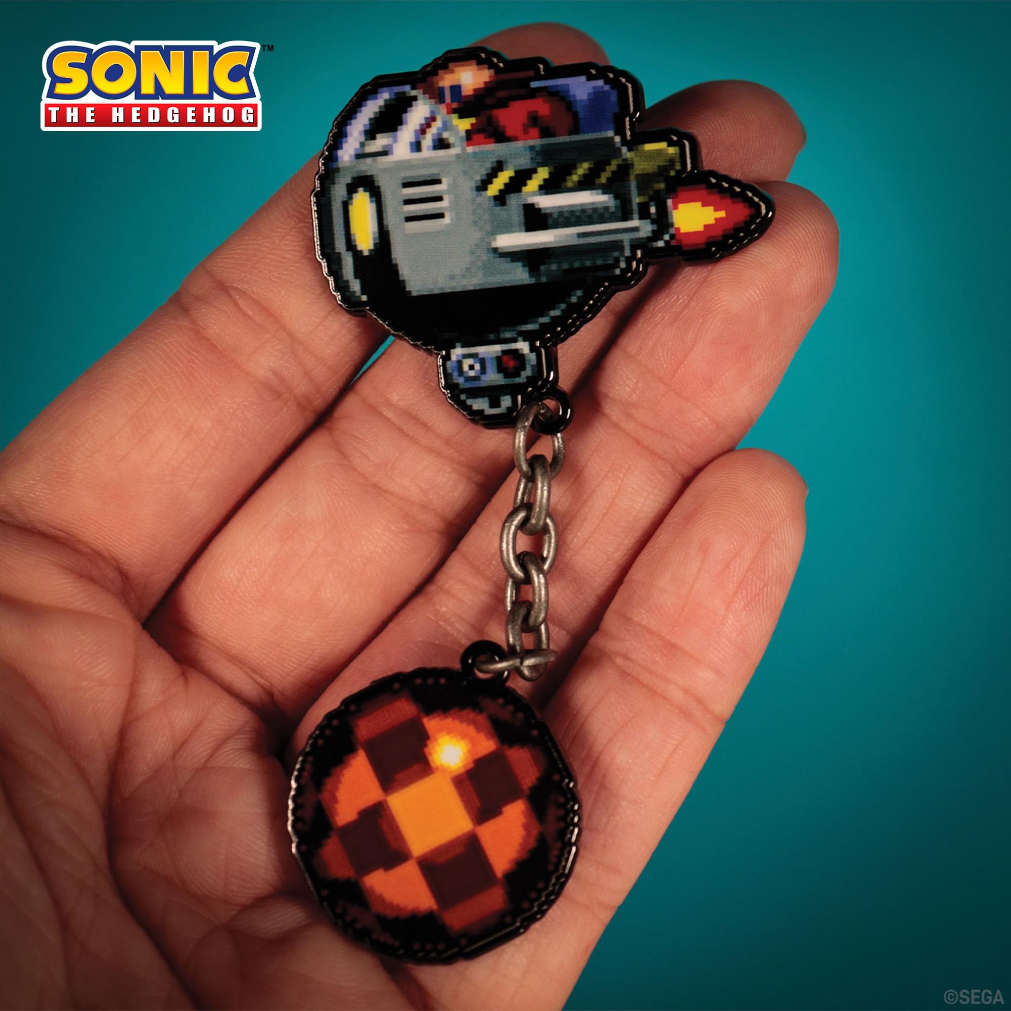 Sonic The Hedgehog Limited Edition Dr. Eggman Egg Mobile Chained Pin Badge