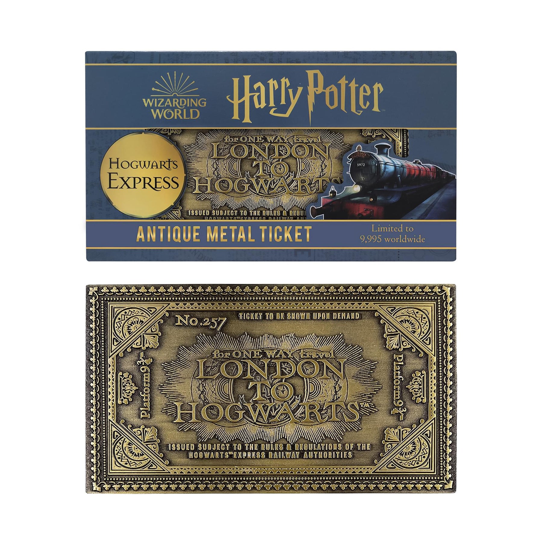 Harry Potter Hogwarts Express Train Ticket Limited Edition Metal Replica