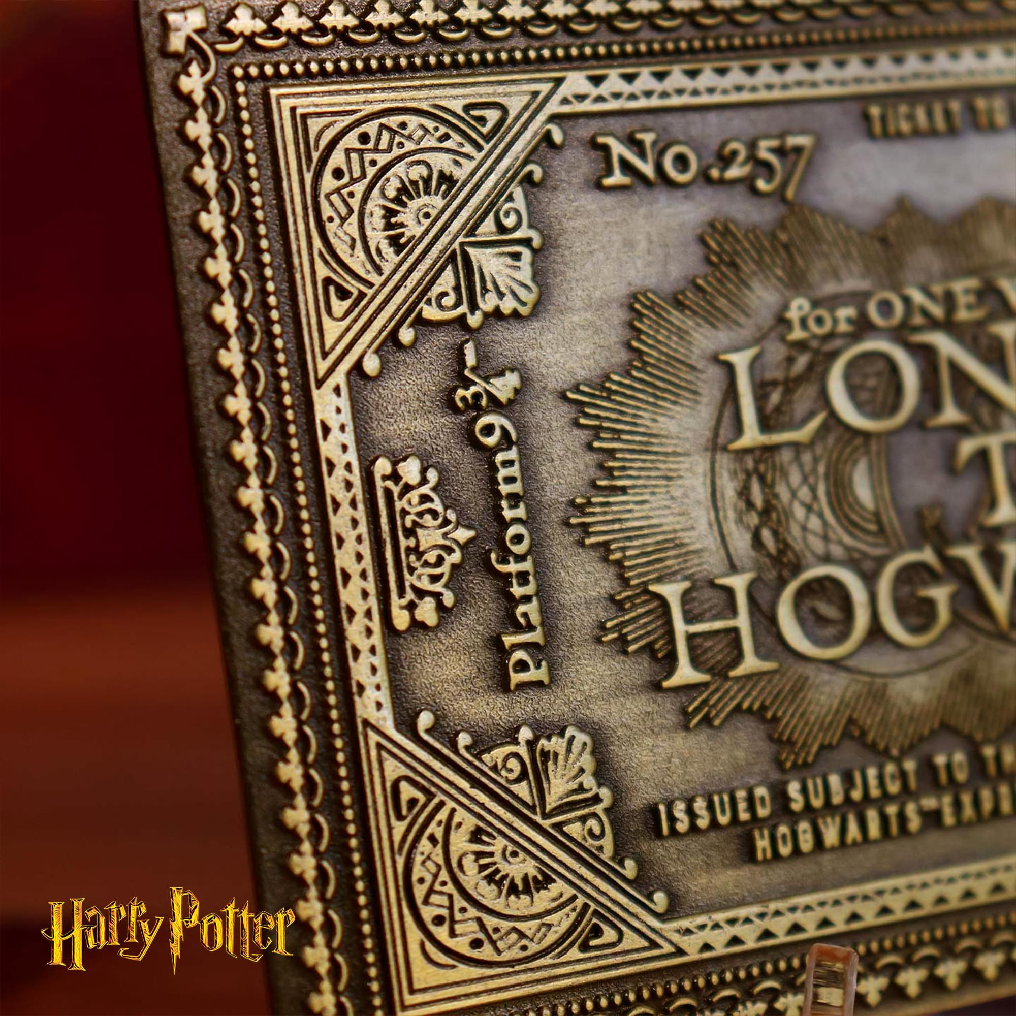 Harry Potter Hogwarts Express Train Ticket Limited Edition Metal Replica