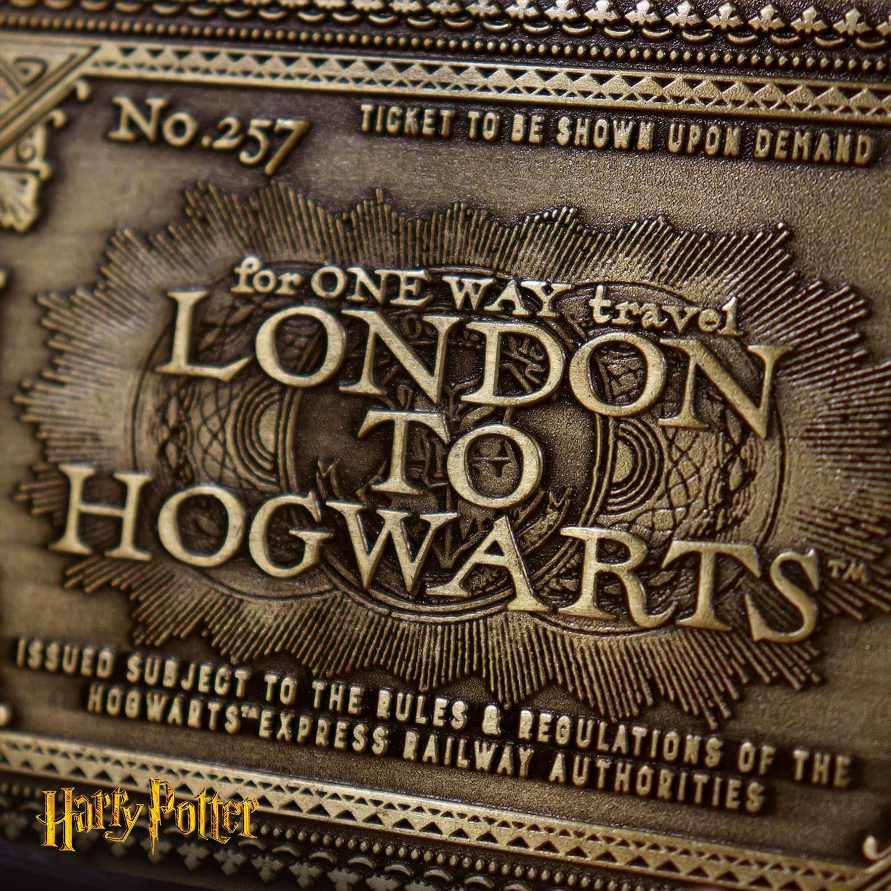 Harry Potter Hogwarts Express Train Ticket Limited Edition Metal Replica