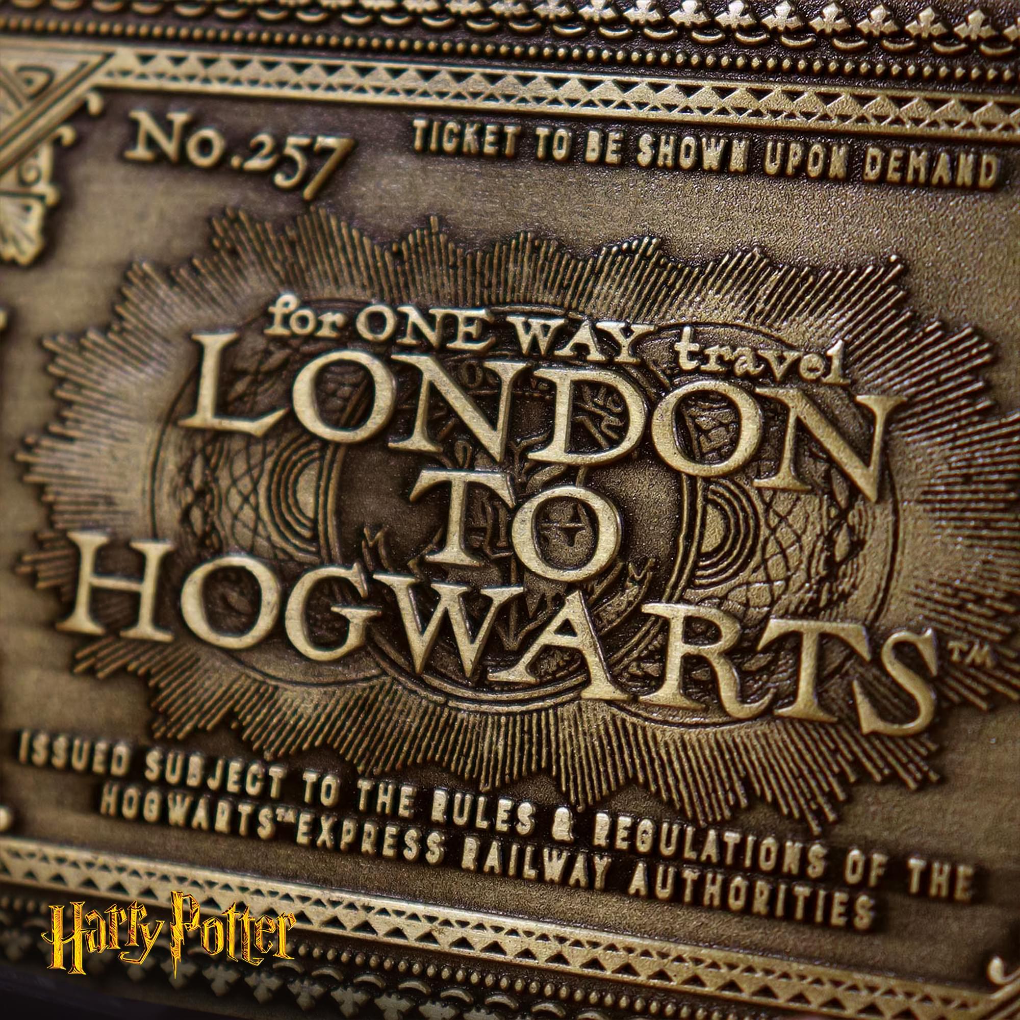 Harry Potter Hogwarts Express Train Ticket Limited Edition Metal Replica