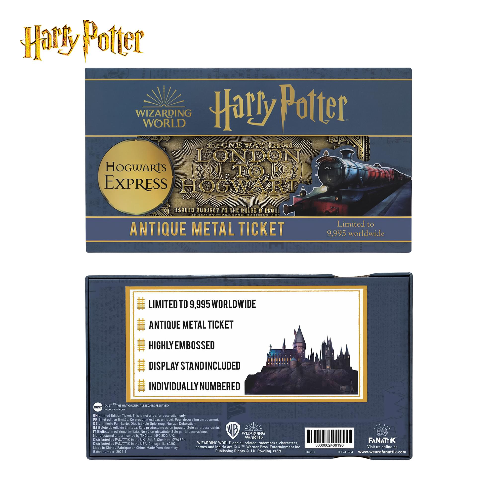 Harry Potter Hogwarts Express Train Ticket Limited Edition Metal Replica
