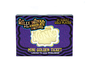 Willy Wonka 24K Mini Gold Plated Golden Ticket Limited Edition Replica