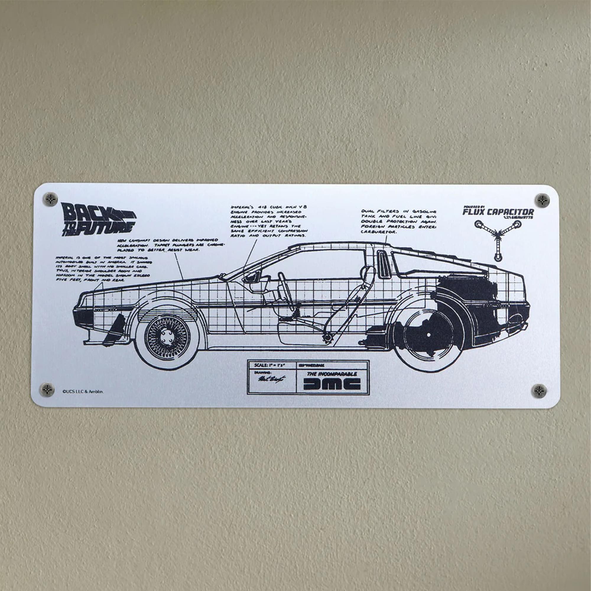 Back to the Future DeLorean Schematic Fan-Plate