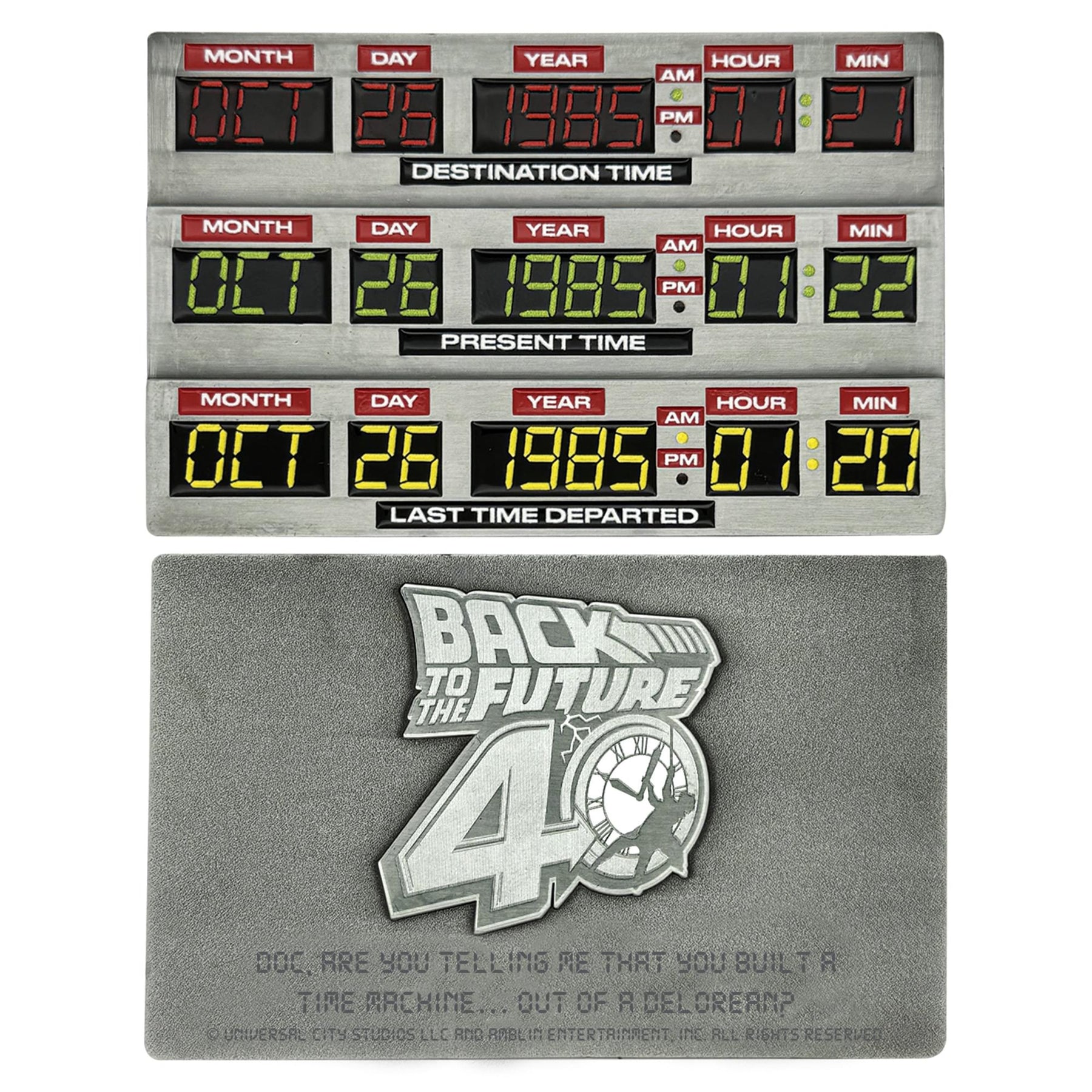 Back To The Future 40th Anniversary Time Circuits Limited Edition Metal Ingot