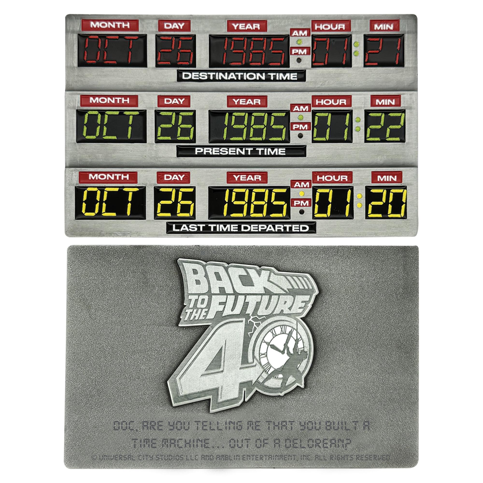 Back To The Future 40th Anniversary Time Circuits Limited Edition Metal Ingot