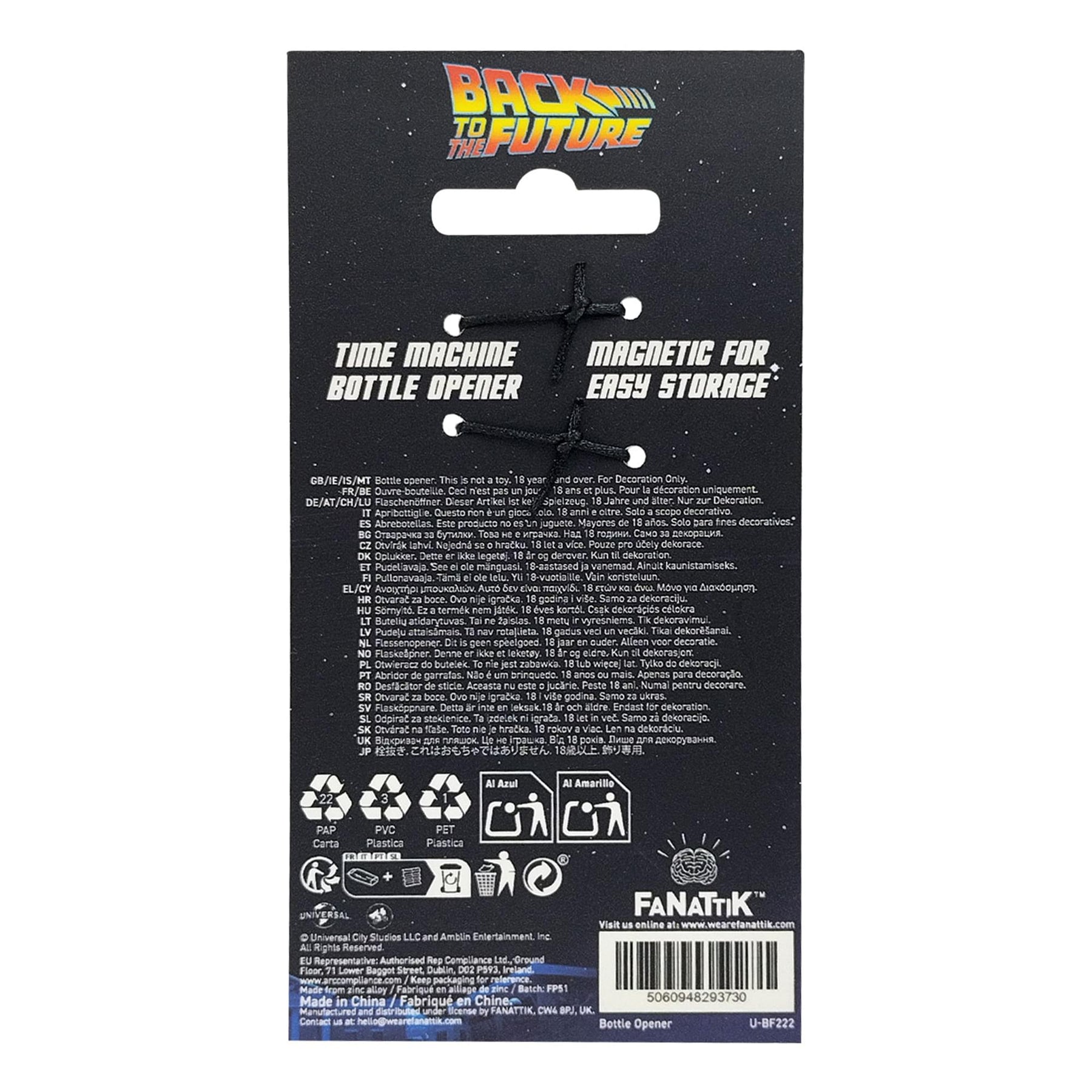 Back To The Future DeLorean Magnetic Metal Bottle Opener