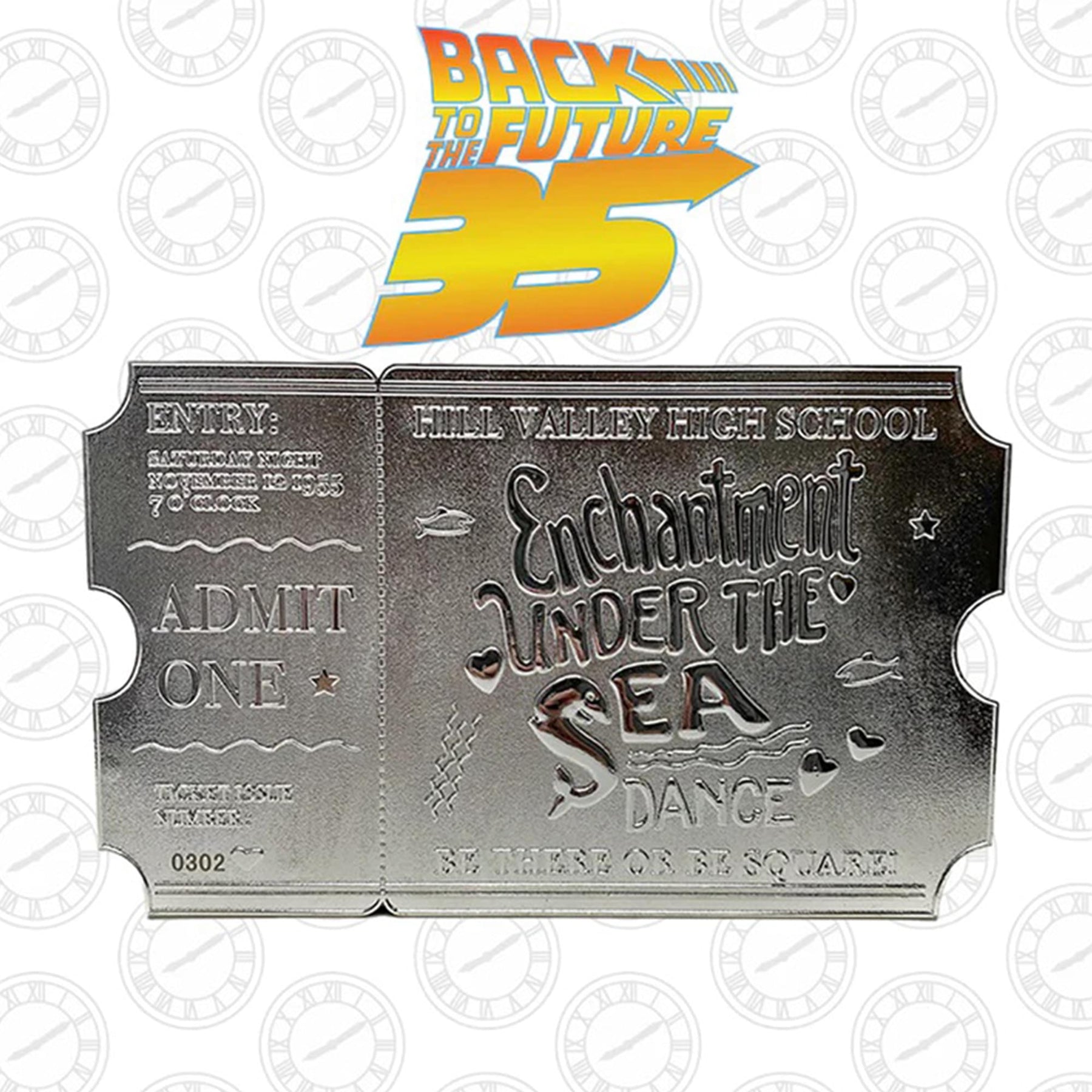 Back To The Future Limited Edition .999 Silver Plated Under the Sea Dance Ticket