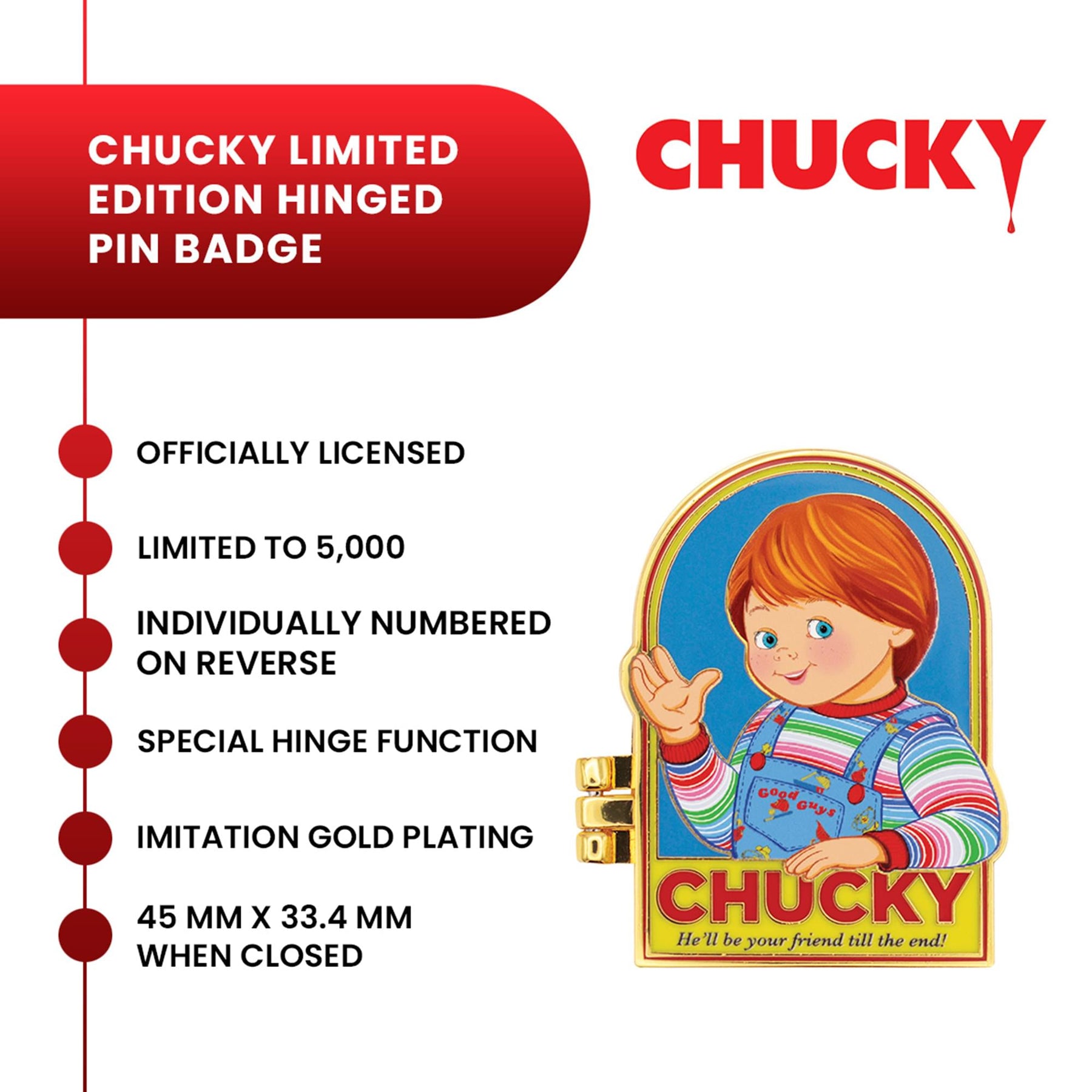Child's Play Chucky Limited Edition Hinged Enamel Pin