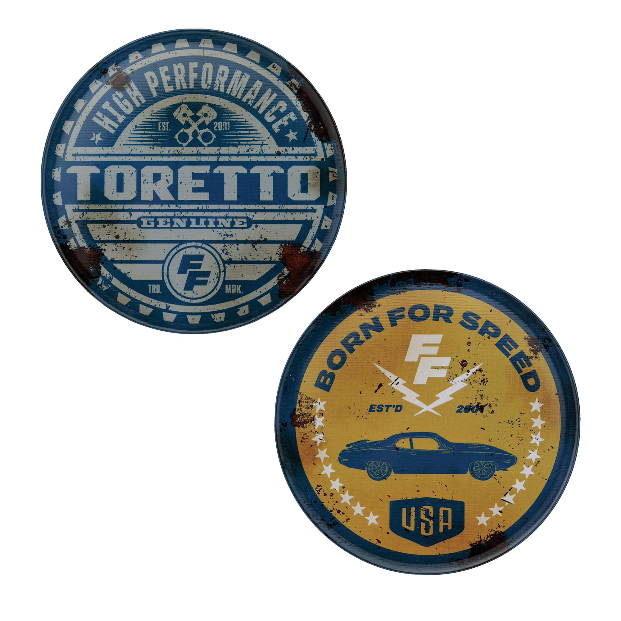 Fast & Furious Vintage Style 4-Piece Metal Coasters