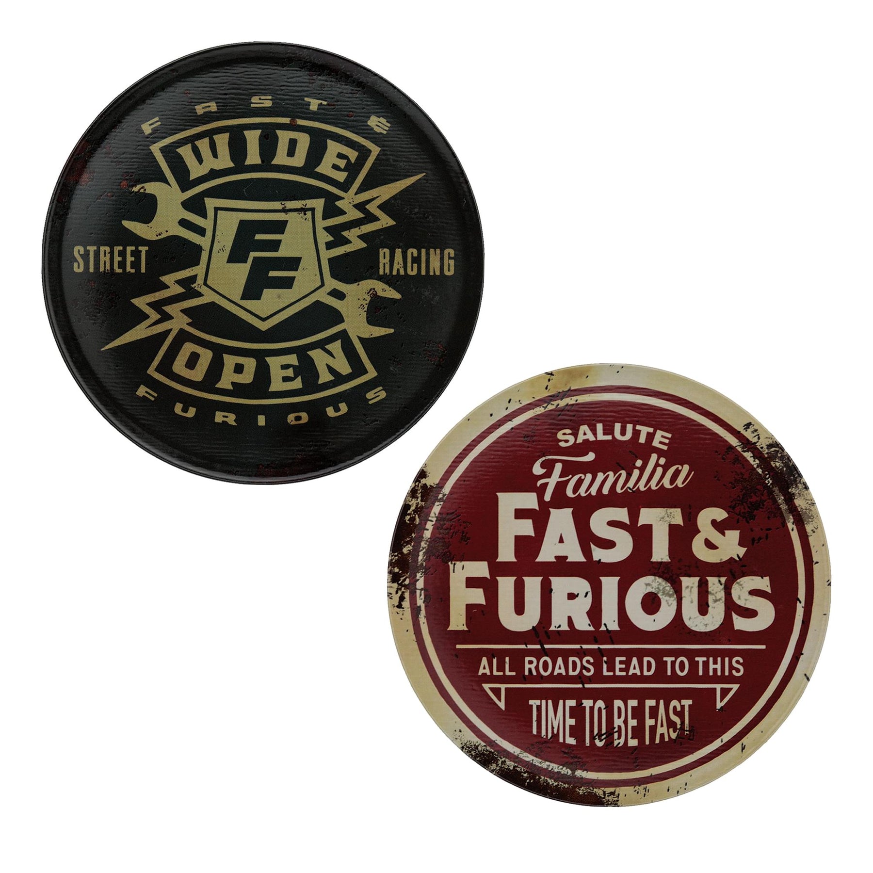 Fast & Furious Vintage Style 4-Piece Metal Coasters