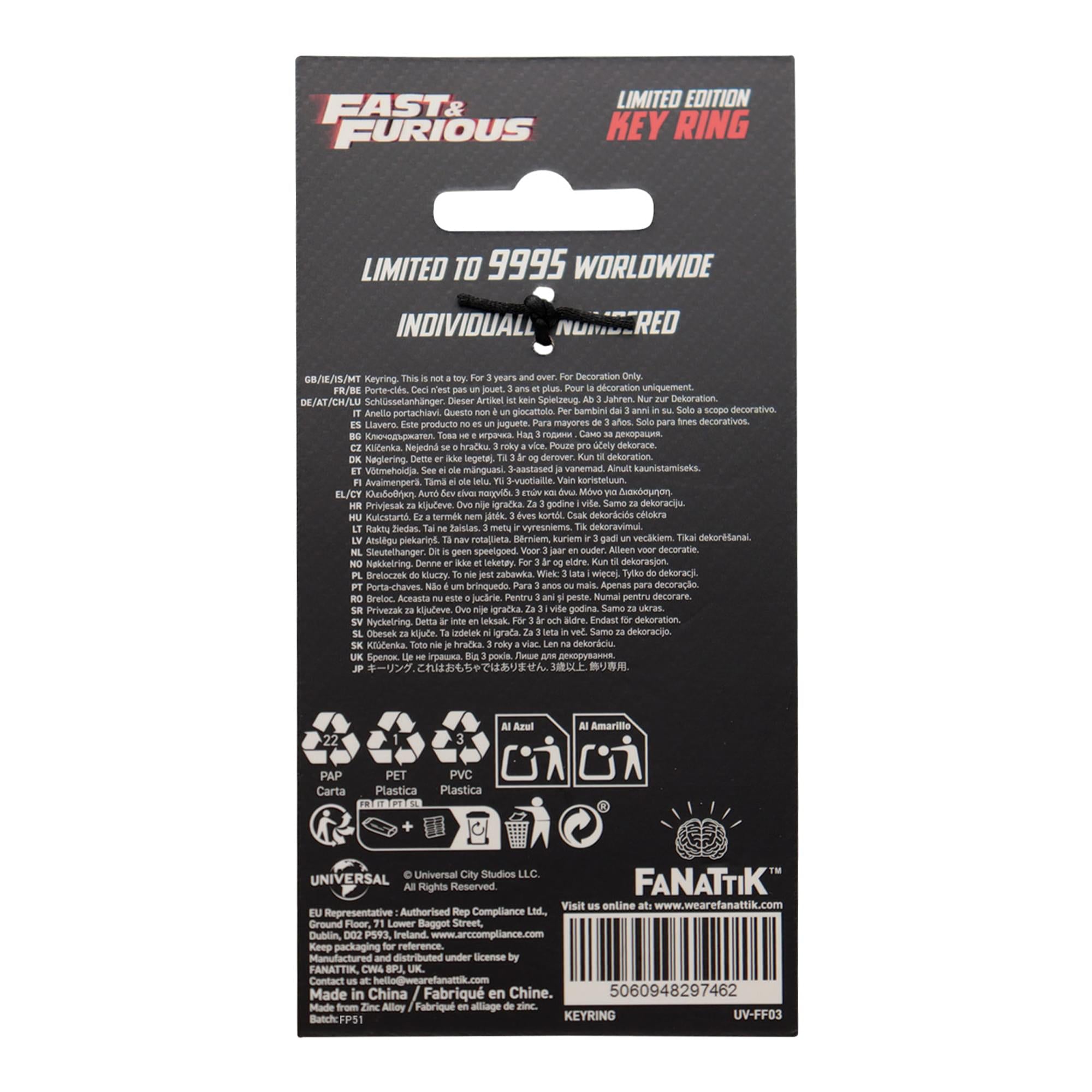 Fast & Furious "You Ride You Fight" Limited Edition Metal Keychain