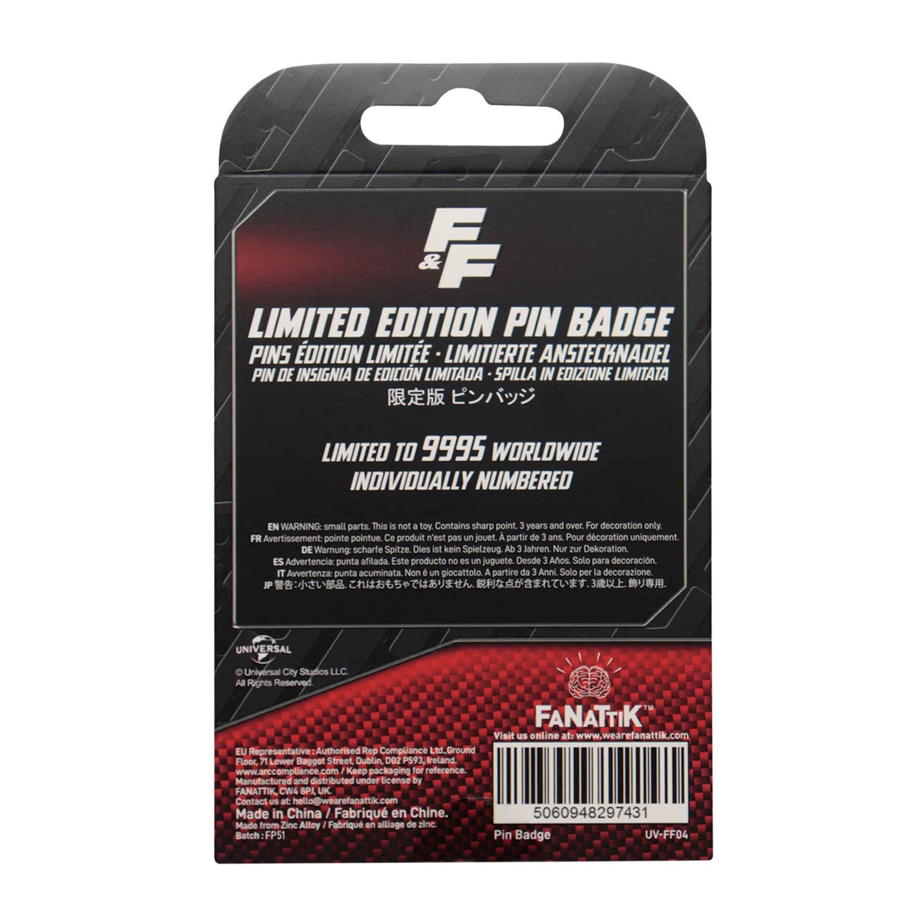 Fast & Furious "Familia" License Plate Limited Edition Enamel Pin