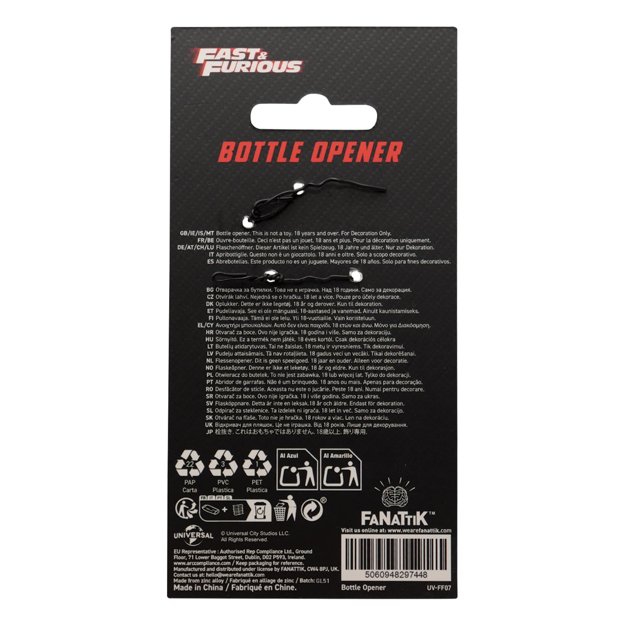Fast & Furious Magnetic Metal Wrench Bottle Opener