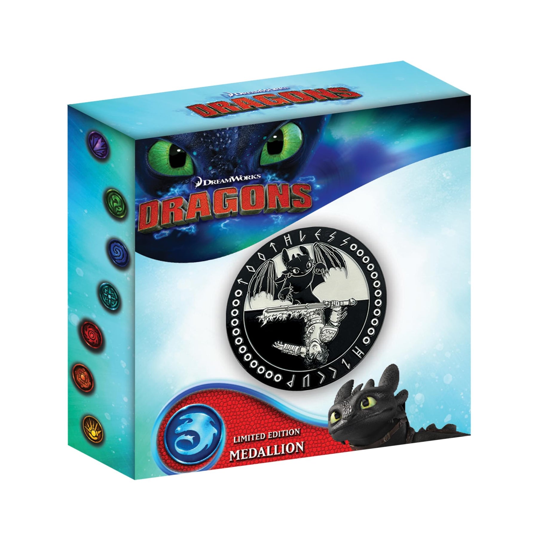 How To Train Your Dragon Toothless and Hiccup Limited Edition Metal Medallion