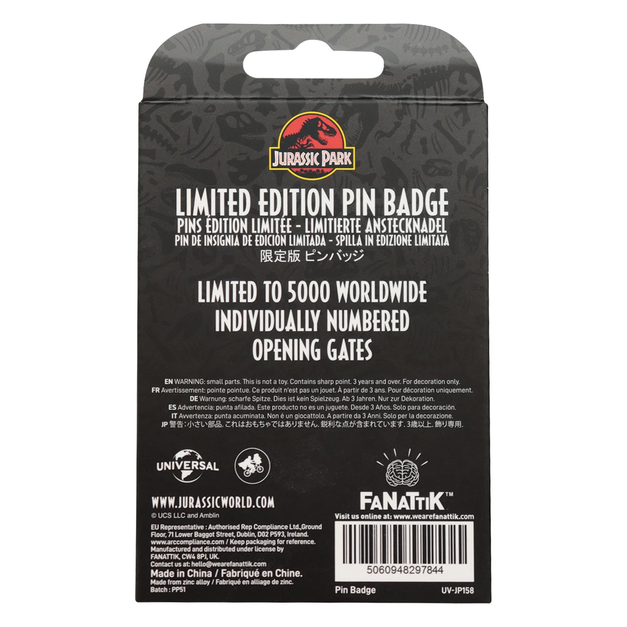 Jurassic Park Gates Limited Edition Hinged Enamel Pin
