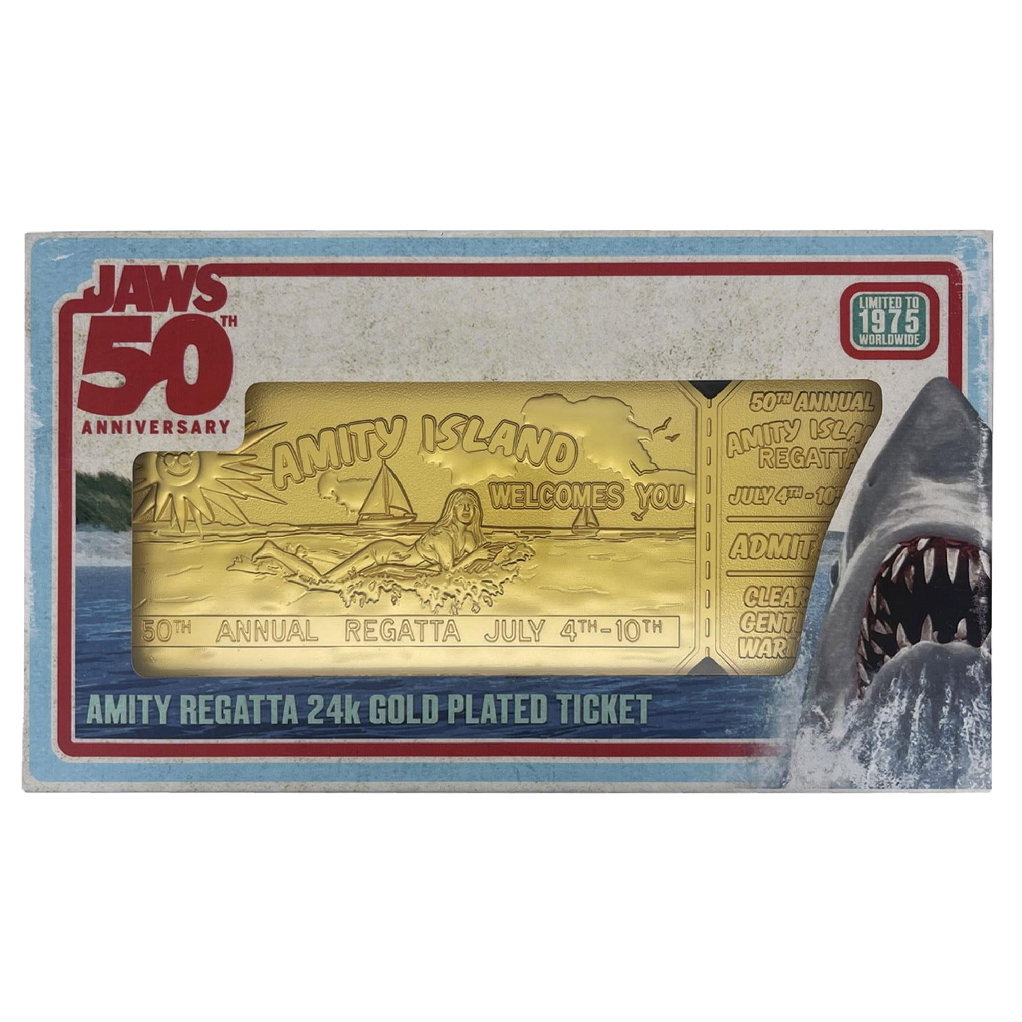 Jaws 50th Anniversary Regatta Ticket Limited Edition 24K Gold-Plated Replica