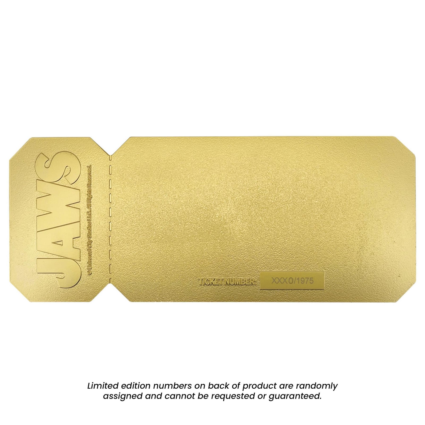 Jaws 50th Anniversary Regatta Ticket Limited Edition 24K Gold-Plated Replica
