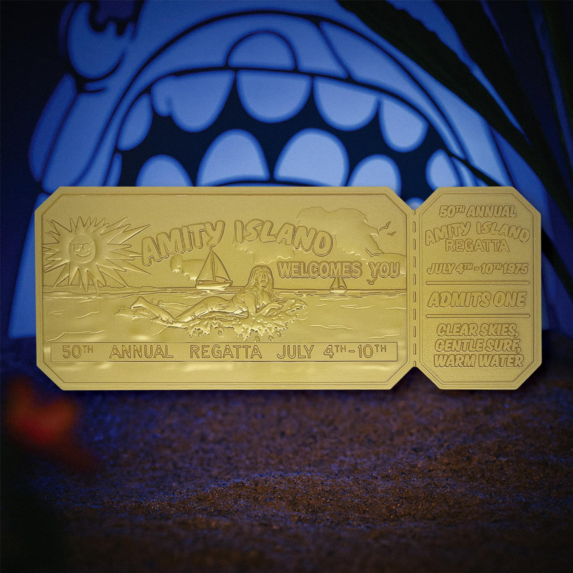 Jaws 50th Anniversary Regatta Ticket Limited Edition 24K Gold-Plated Replica