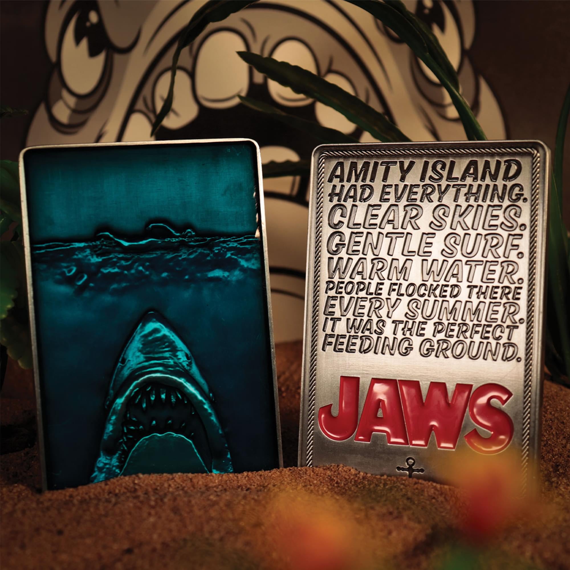 Jaws 50th Anniversary Poster Limited Edition Embossed Metal Ingot