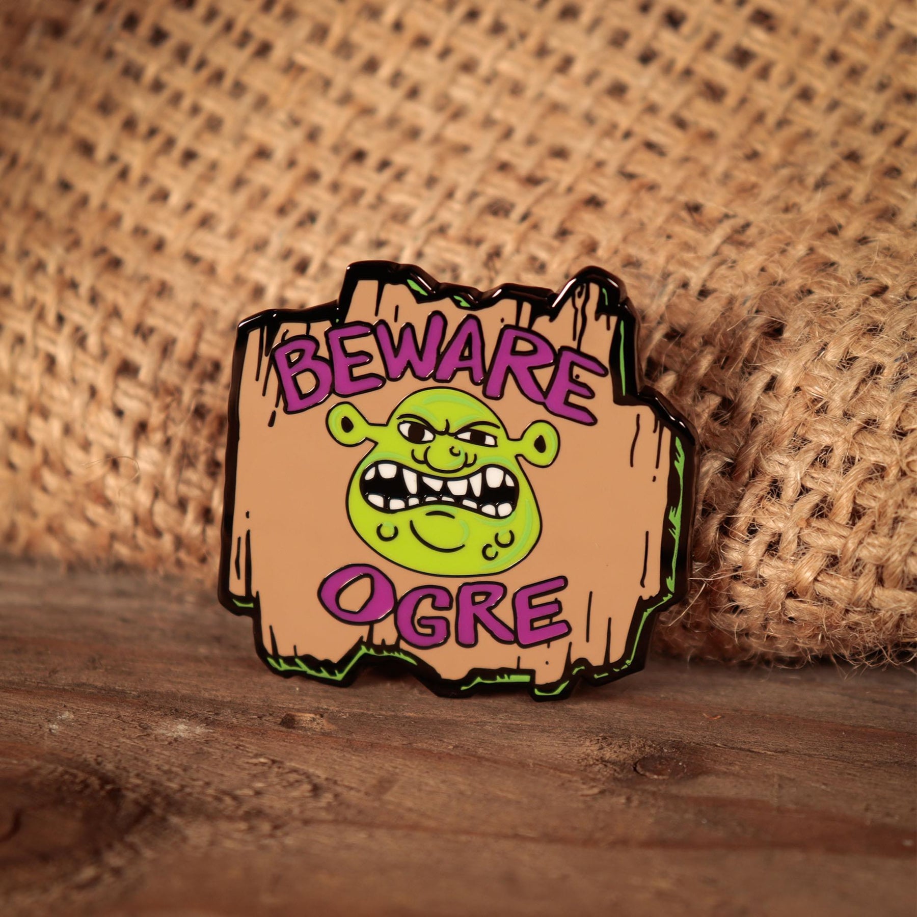 Shrek "Beware Ogre" Pin Badge