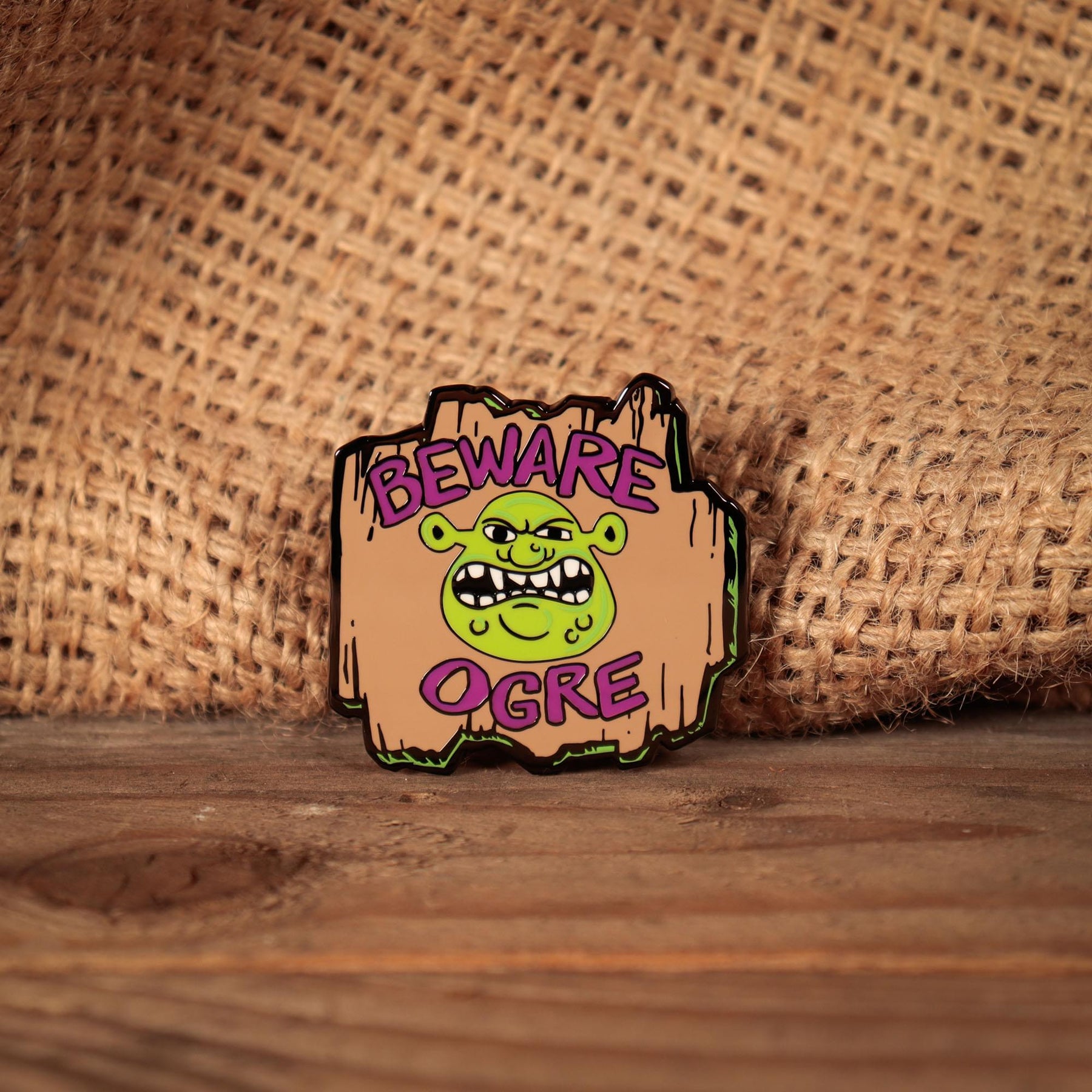 Shrek "Beware Ogre" Pin Badge