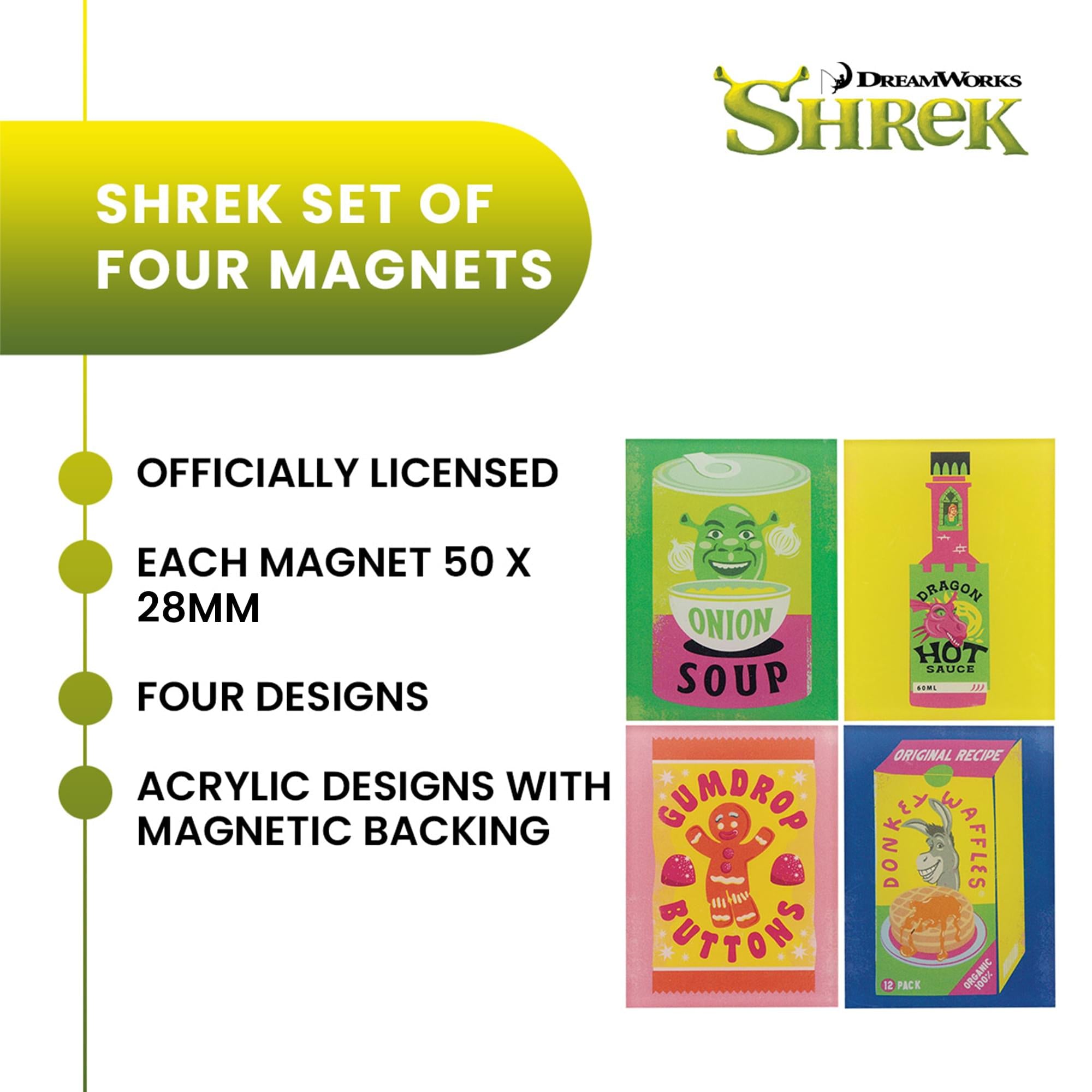 Shrek Food 4-Piece Magnet Set