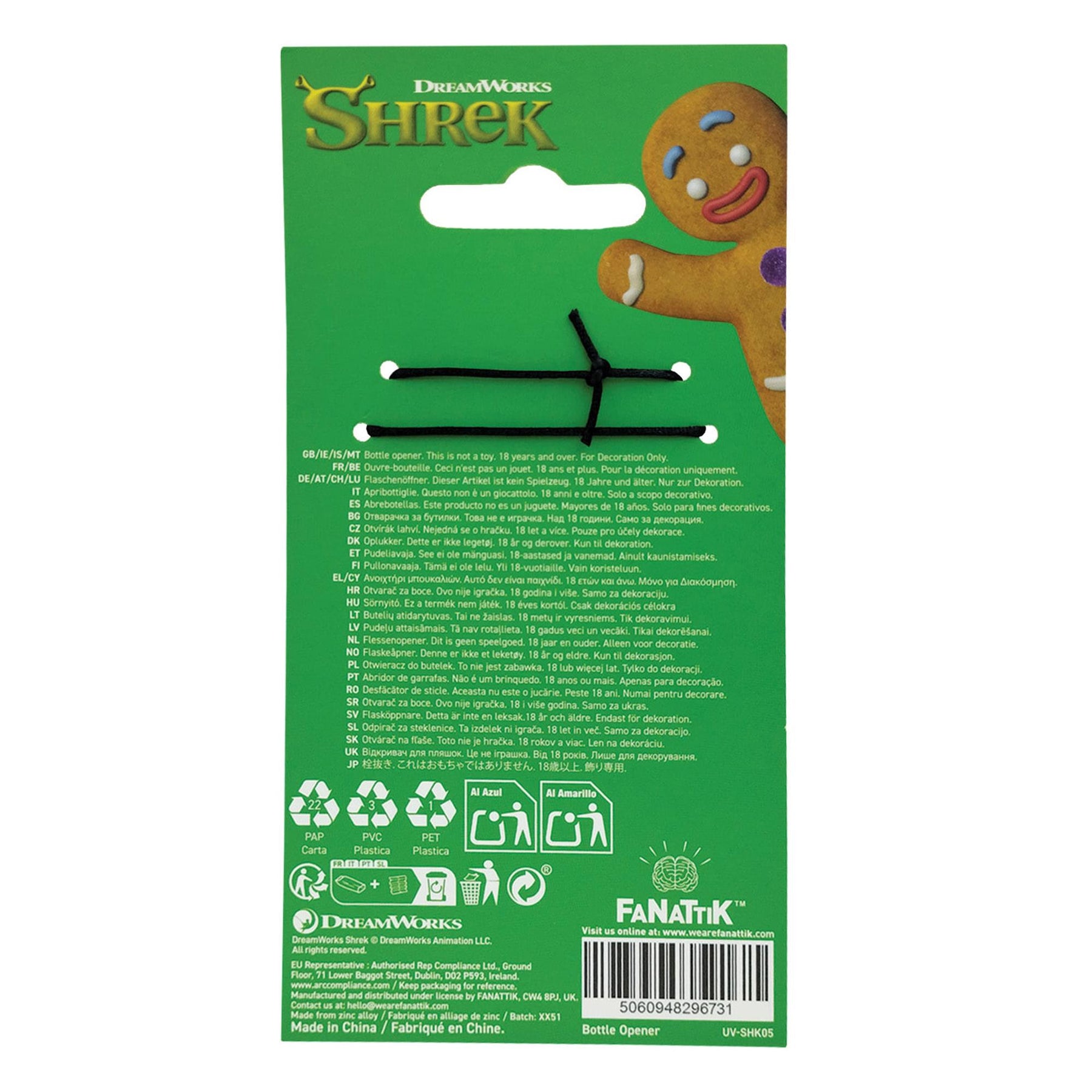 Shrek Face Magnetic Enamel Metal Bottle Opener