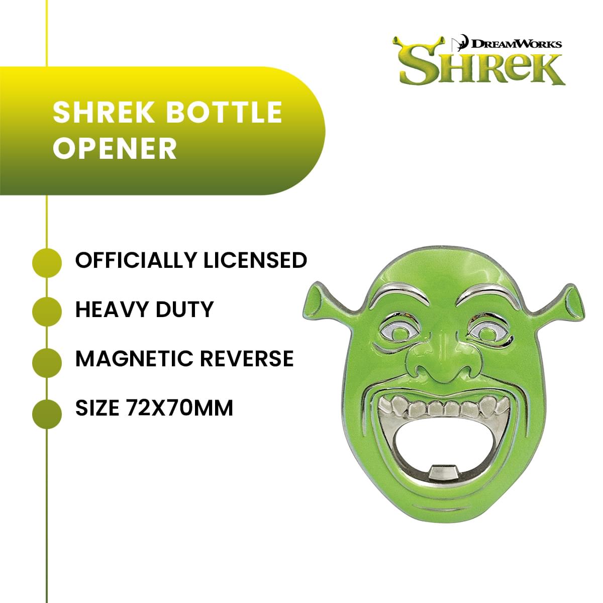 Shrek Face Magnetic Enamel Metal Bottle Opener