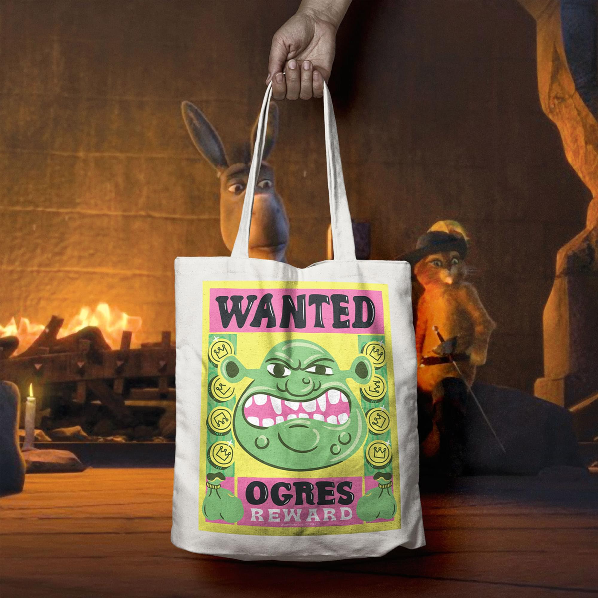 Shrek "Wanted Ogres" 16-Inch Cotton Tote Bag