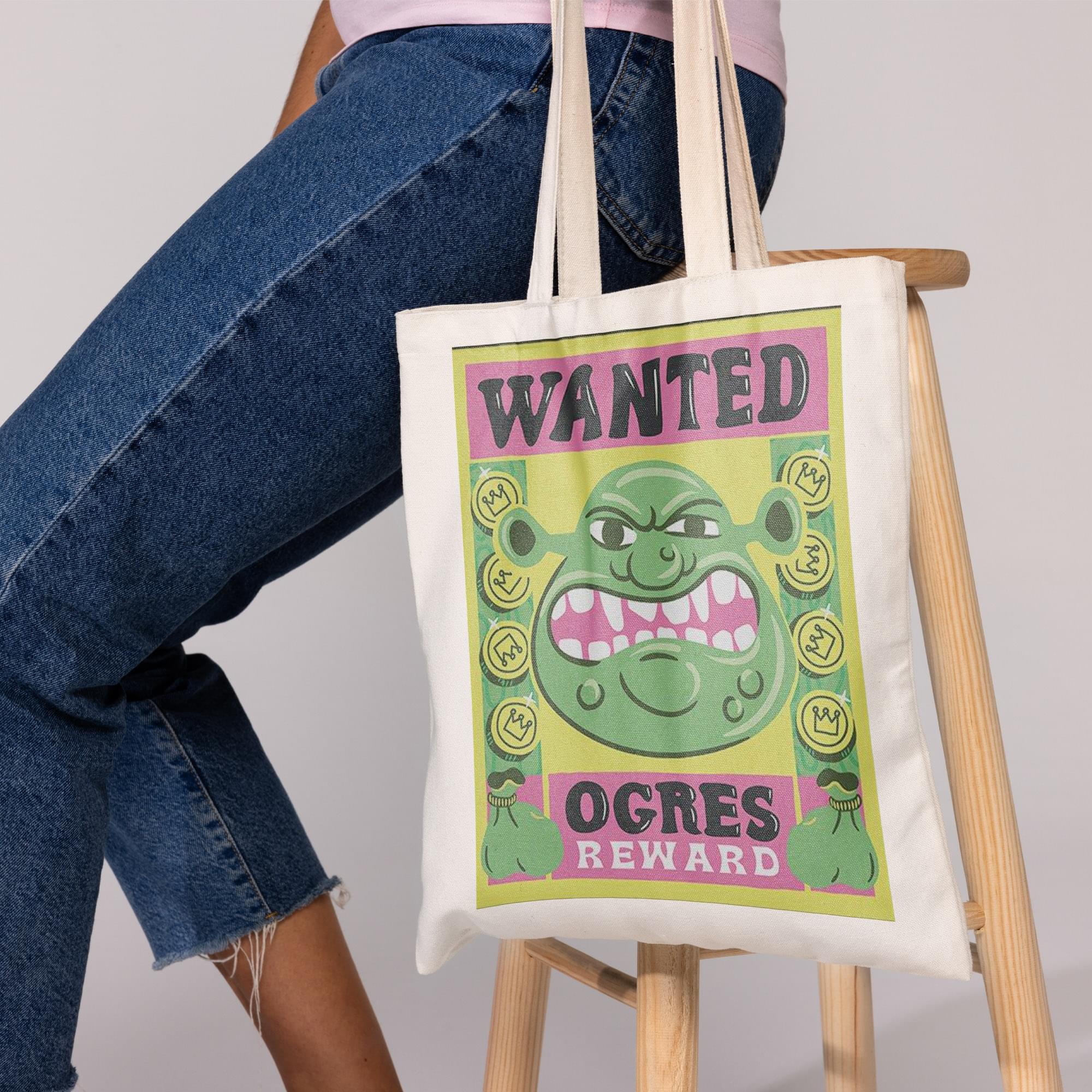 Shrek "Wanted Ogres" 16-Inch Cotton Tote Bag