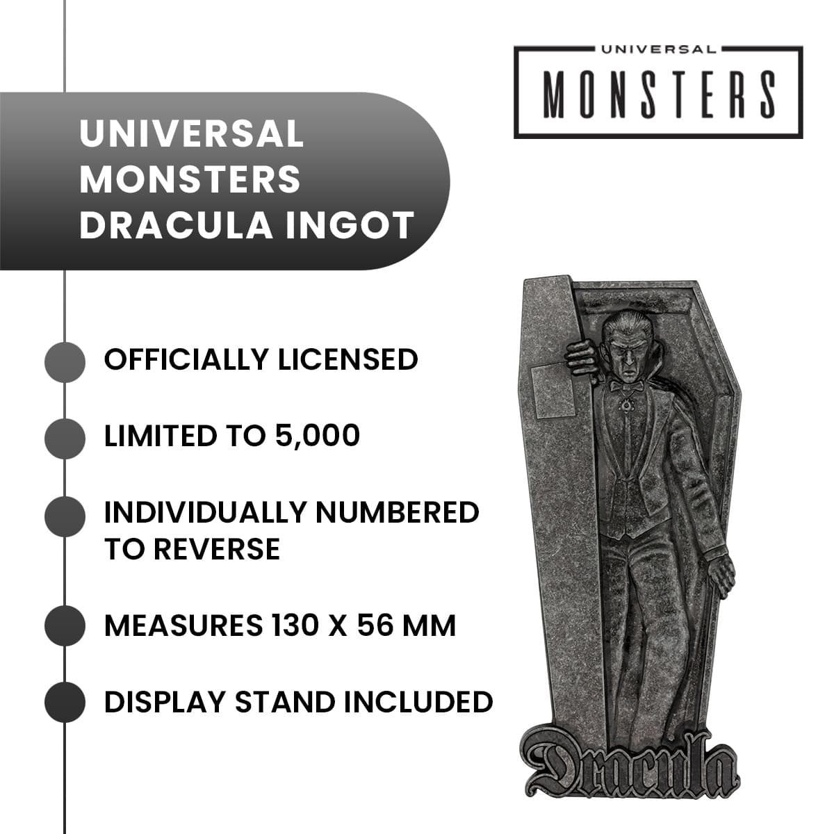 Universal Monsters Dracula Limited Edition Embossed Metal Ingot