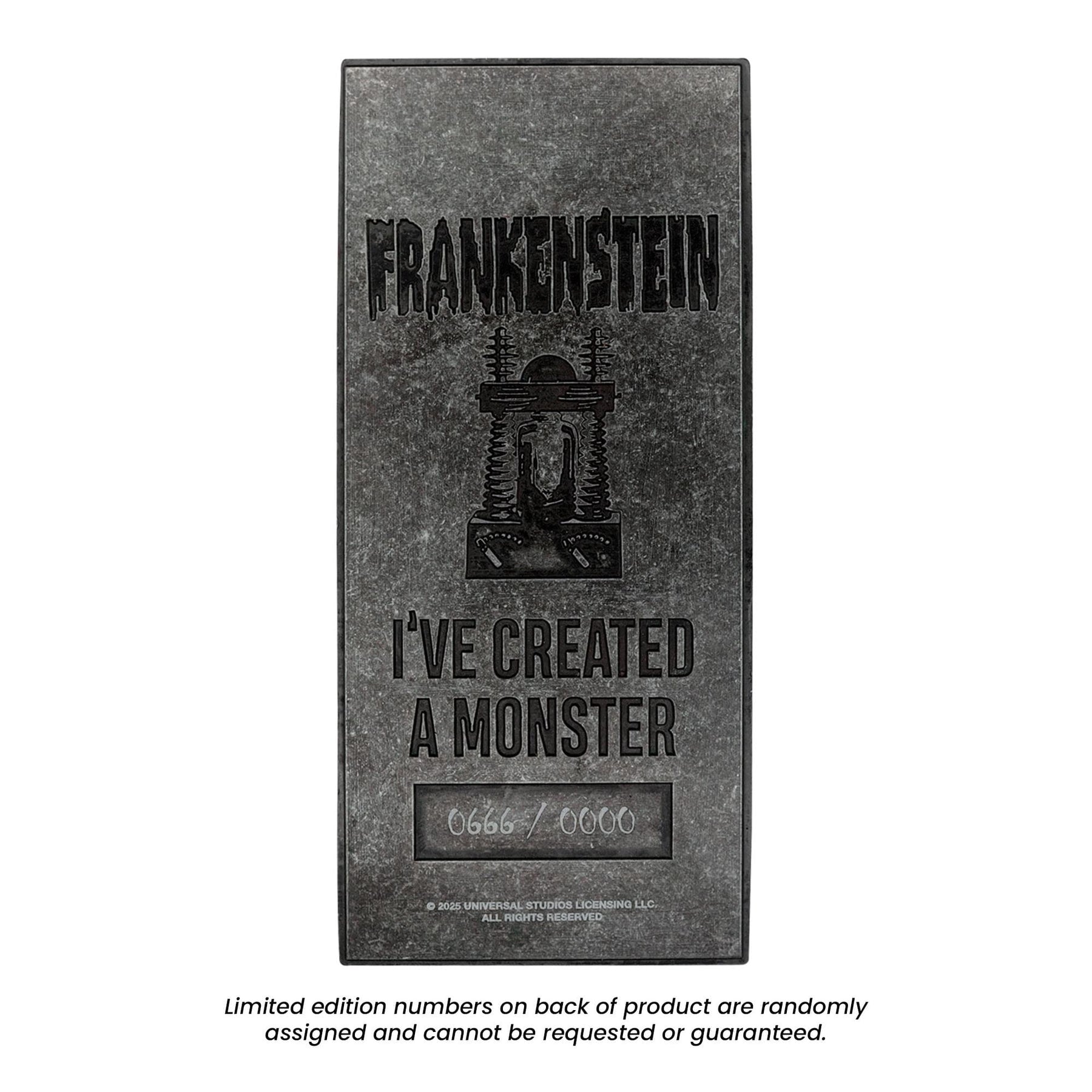Universal Monsters Frankenstein's Monster Limited Edition Embossed Metal Ingot