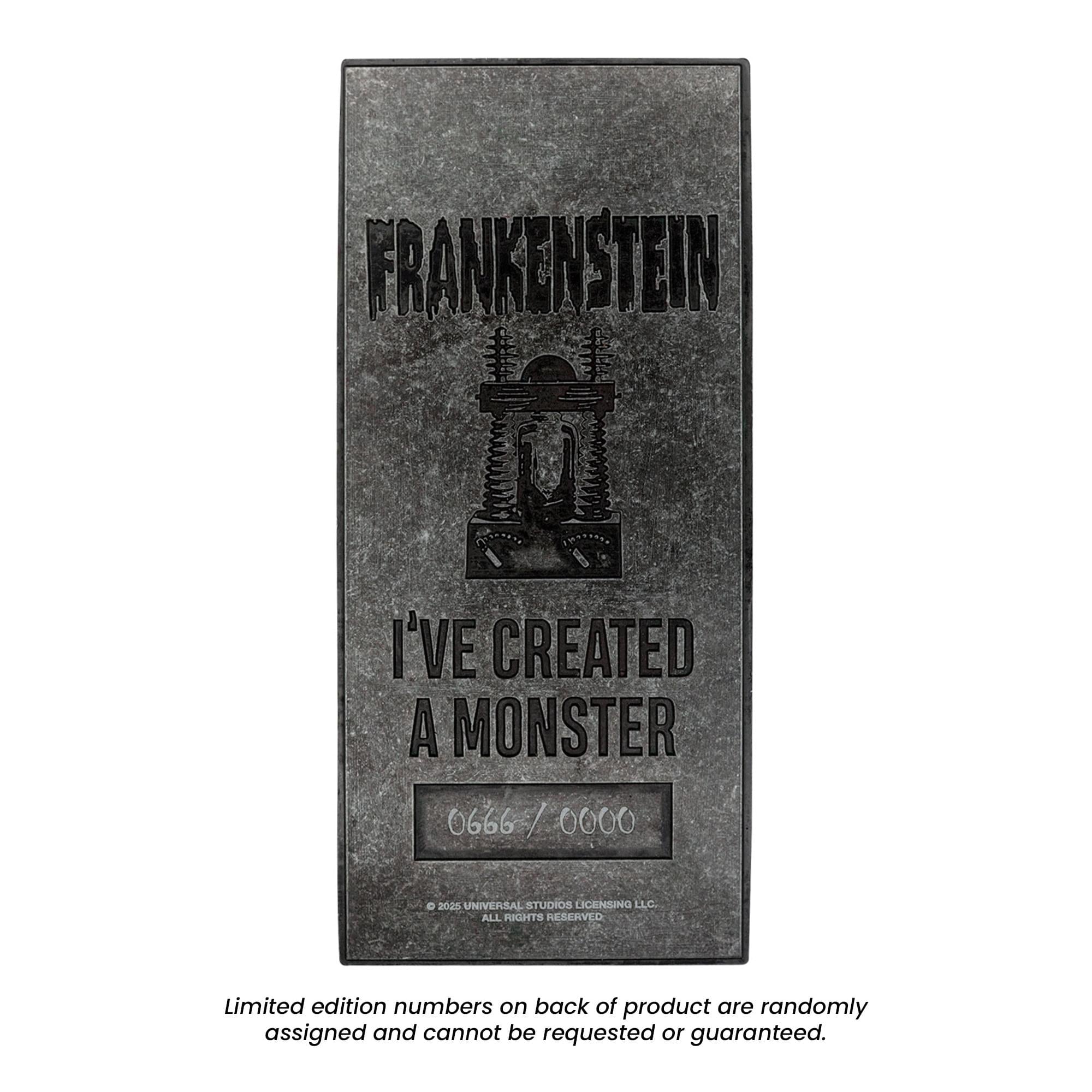 Universal Monsters Frankenstein's Monster Limited Edition Embossed Metal Ingot