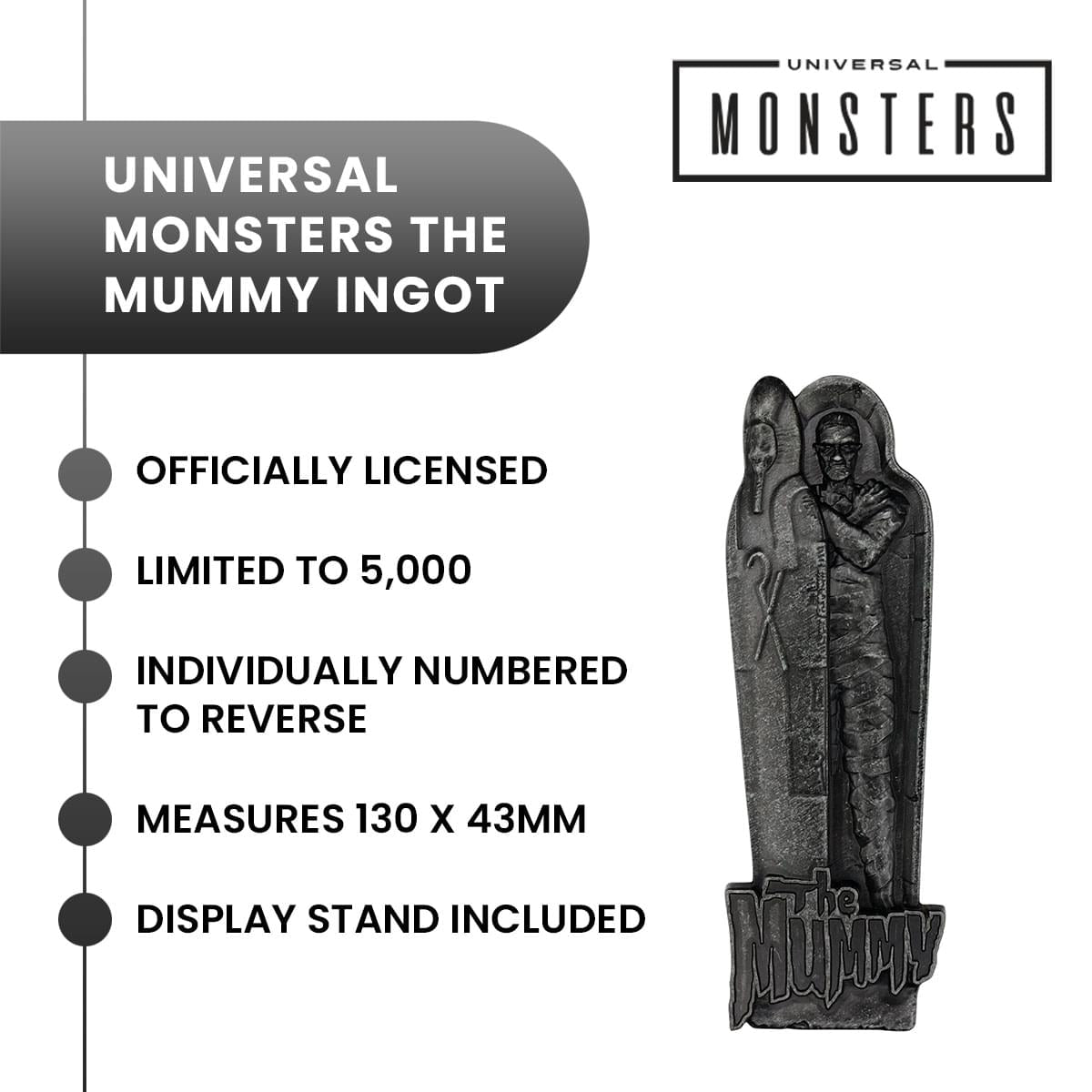 Universal Monsters The Mummy Limited Edition Embossed Metal Ingot