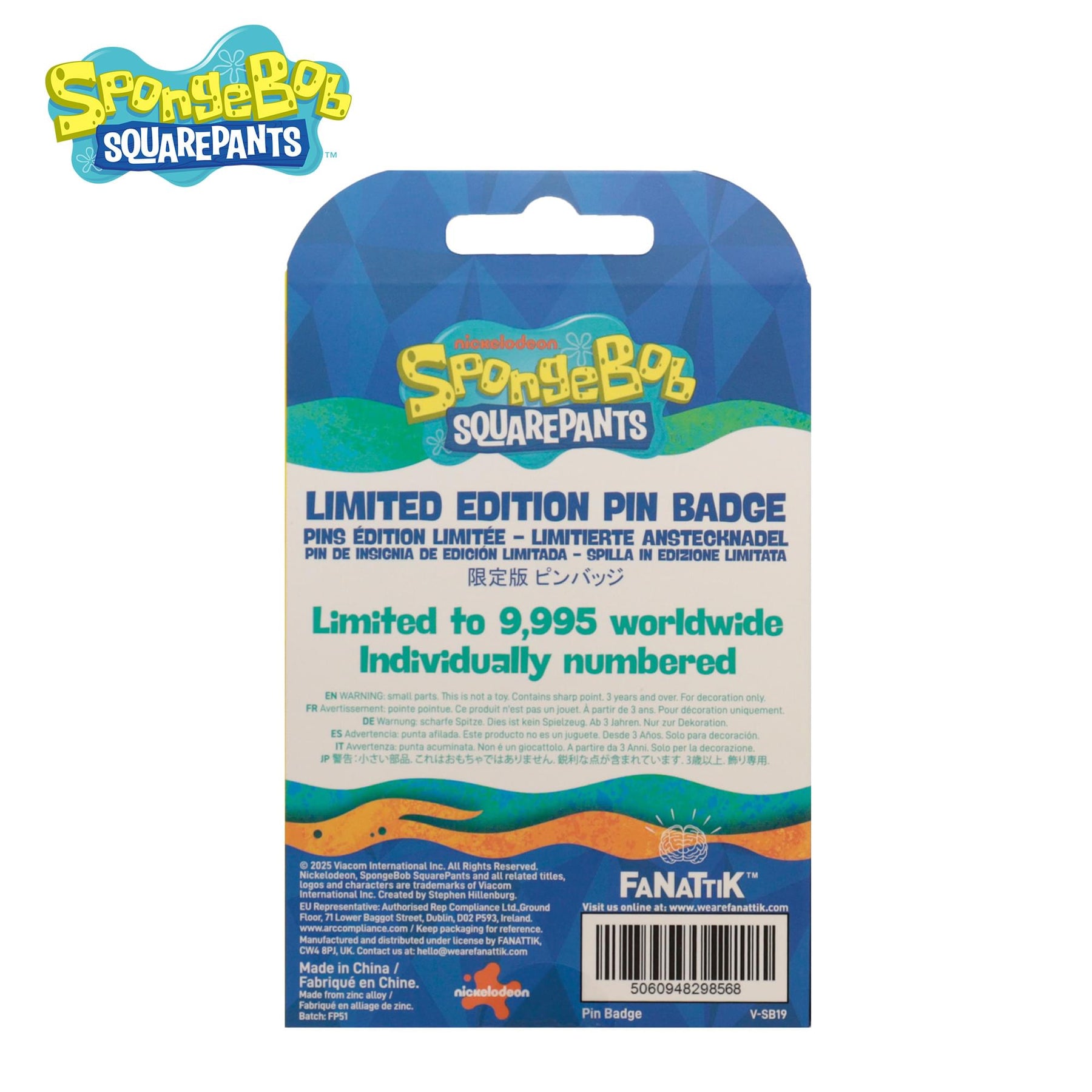 SpongeBob SquarePants Rainbow Limited Edition Enamel Pin
