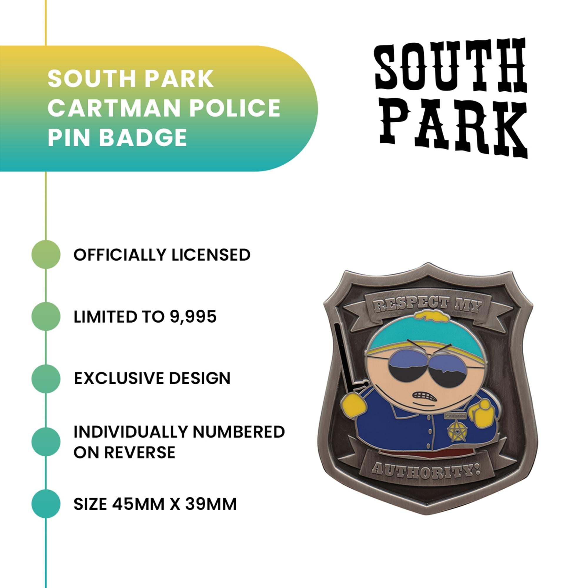 South Park Cartman Police Limited Edition Enamel Pin