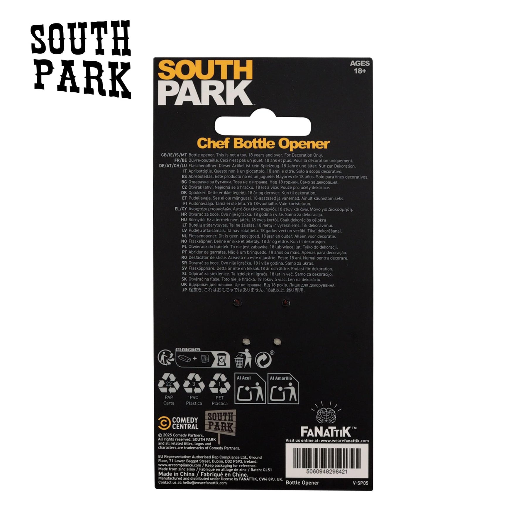 South Park Chef Magnetic Metal Bottle Opener