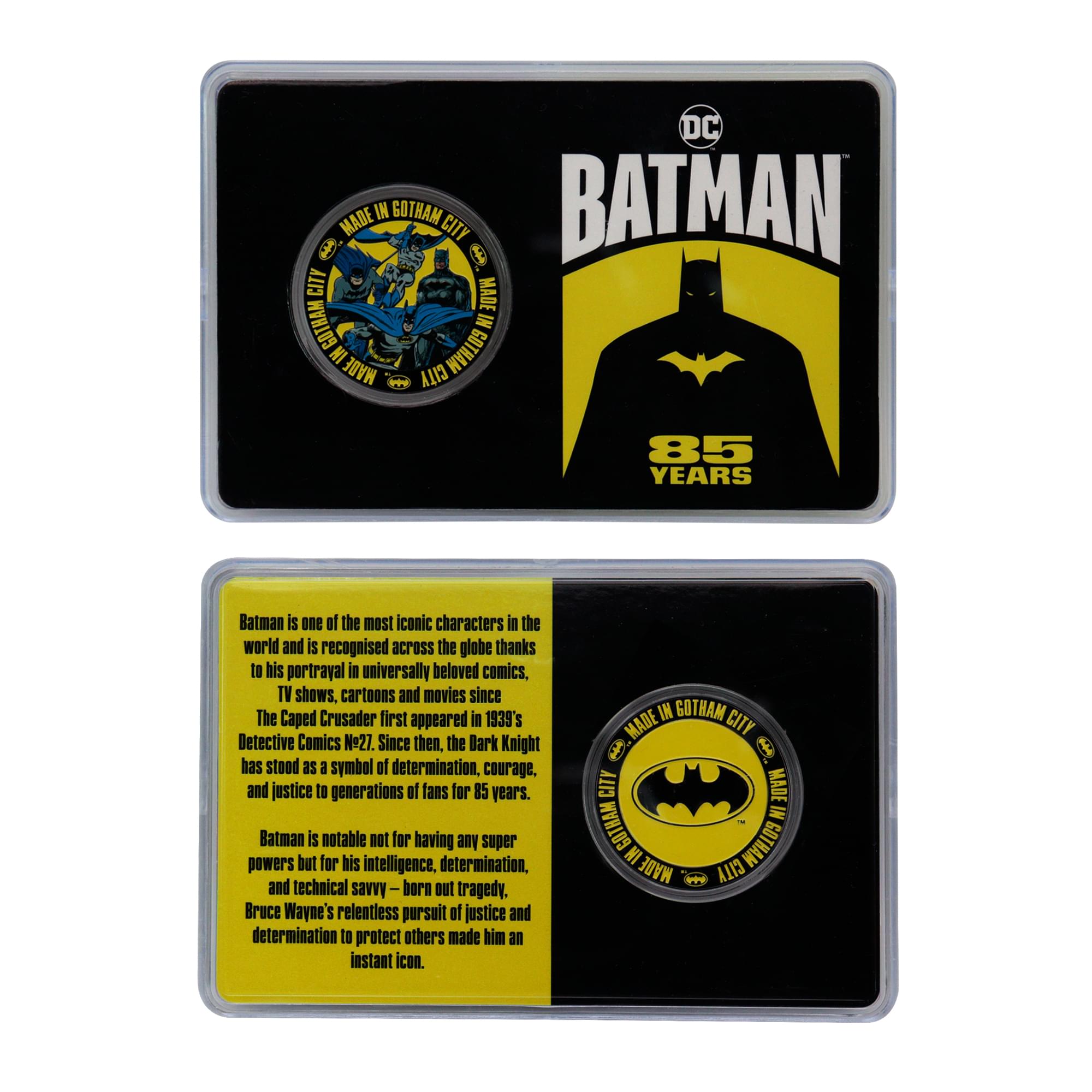 DC Comics Batman 85th Anniversary Limited Edition Enamel Collectible Coin