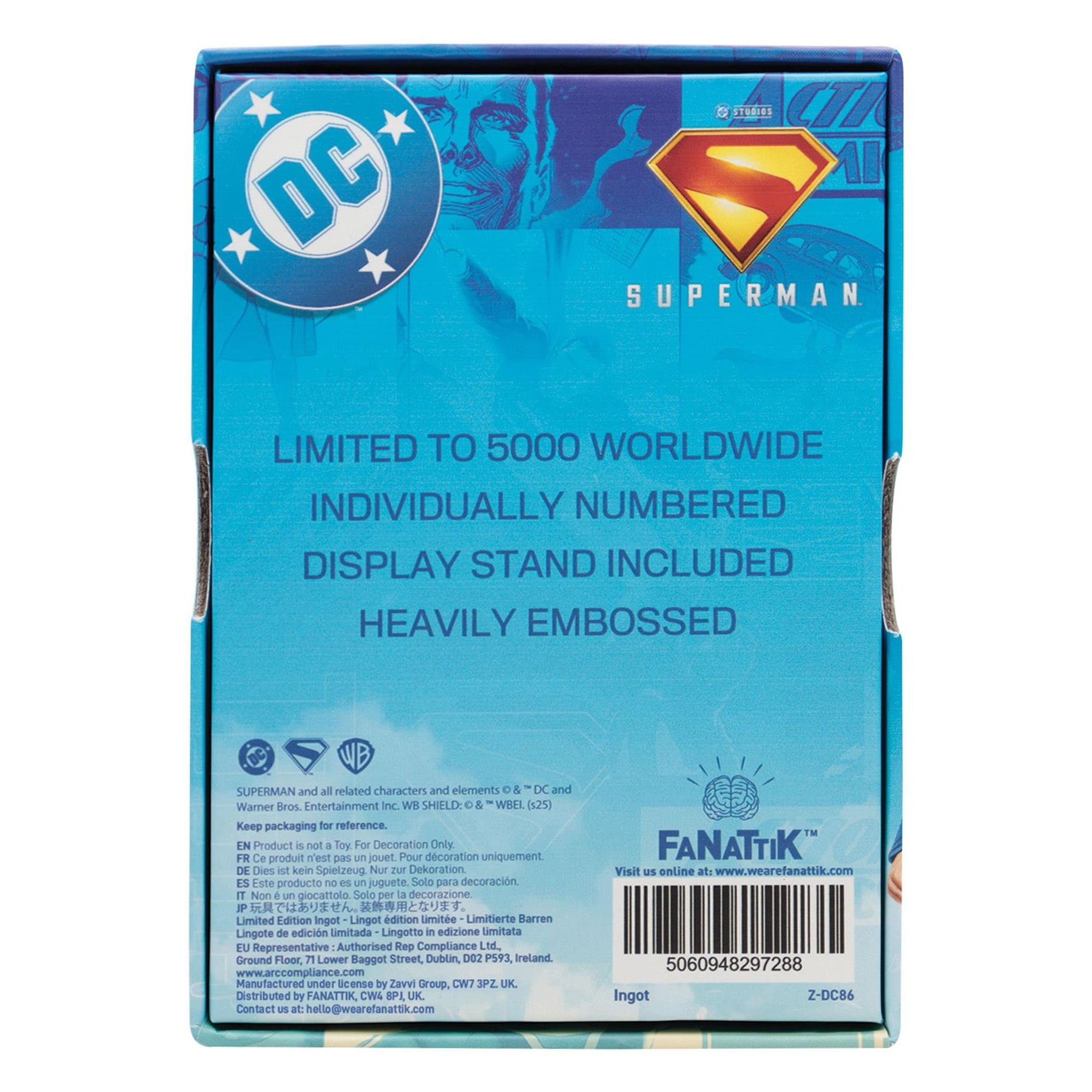 DC Comics Superman "Last Son Of Krypton" Limited Edition Embossed Metal Ingot
