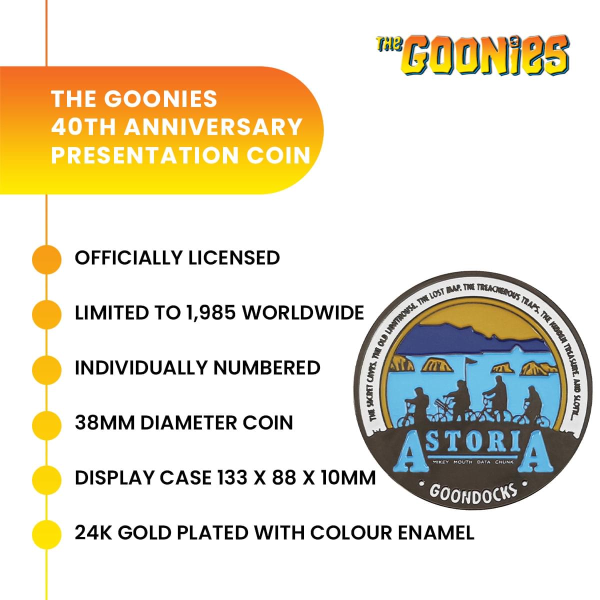 The Goonies 40th Anniversary Limited Edition Enamel Collectible Coin