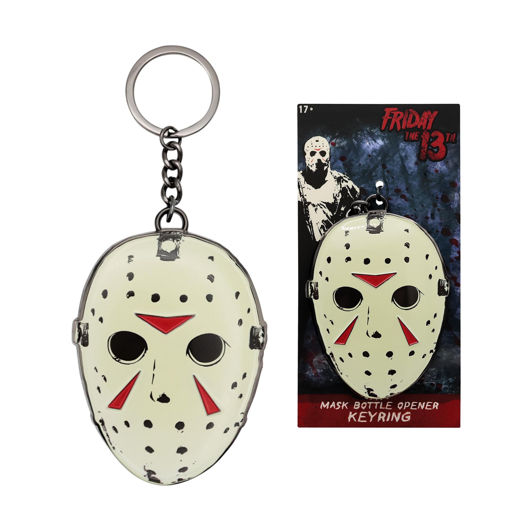 Friday The 13th Jason Hockey Mask Metal Bottle Opener Keyring | 3 x 2.5 Inches