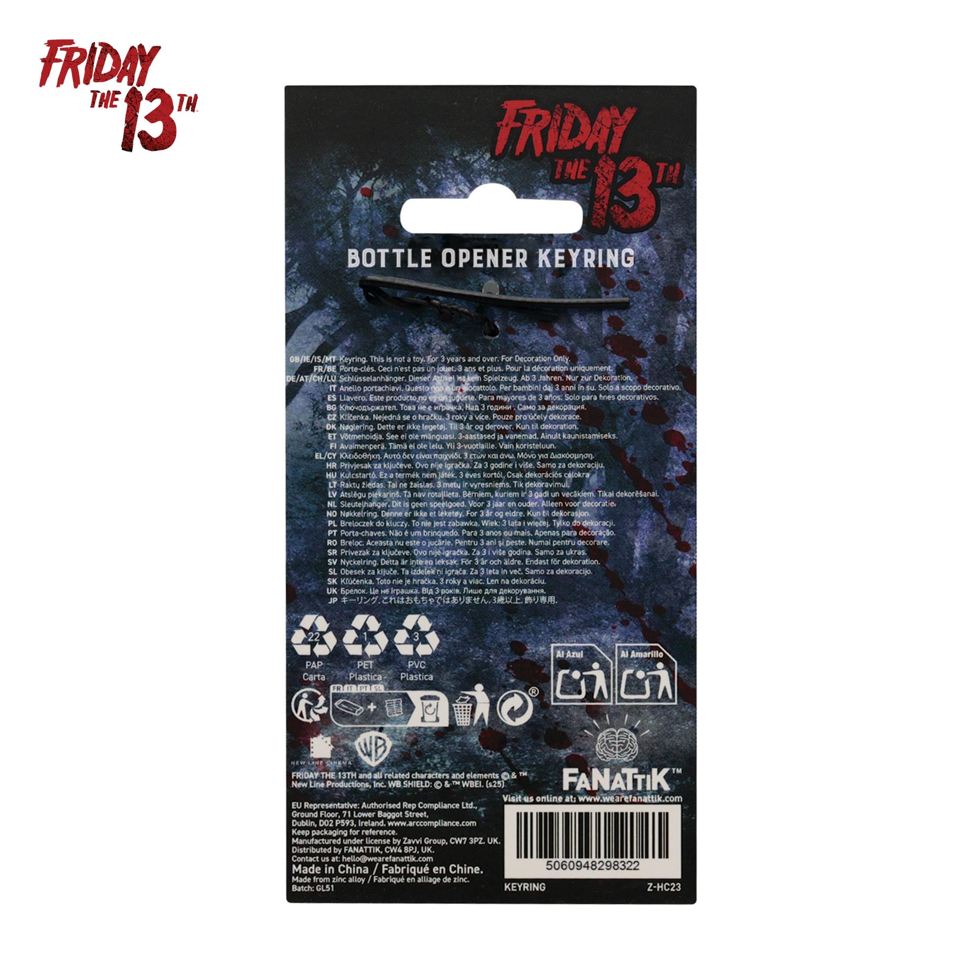 Friday The 13th Jason Hockey Mask Metal Bottle Opener Keyring | 3 x 2.5 Inches