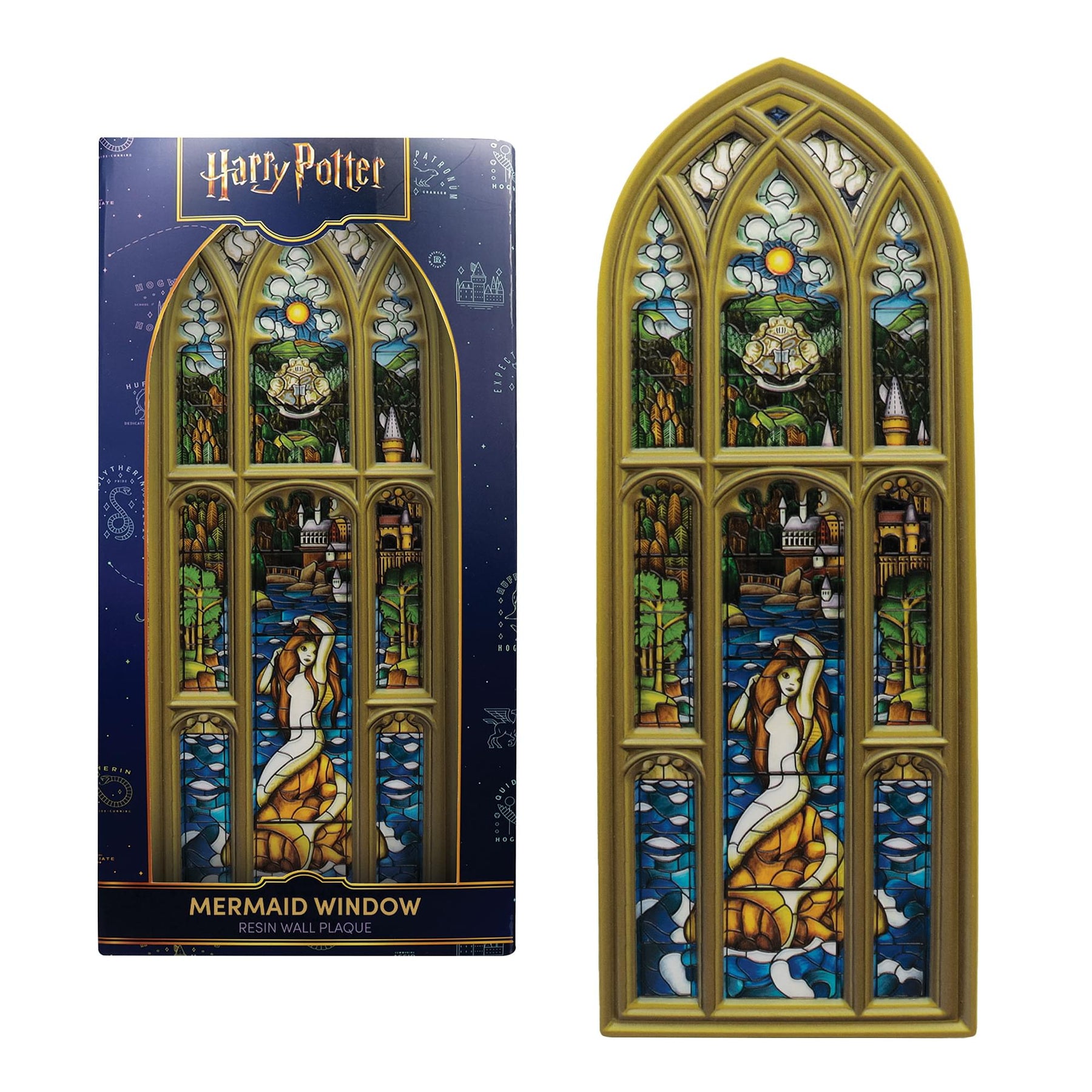 Harry Potter Mermaid Stained-Glass Window Resin Plaque | 5 x 12 Inches