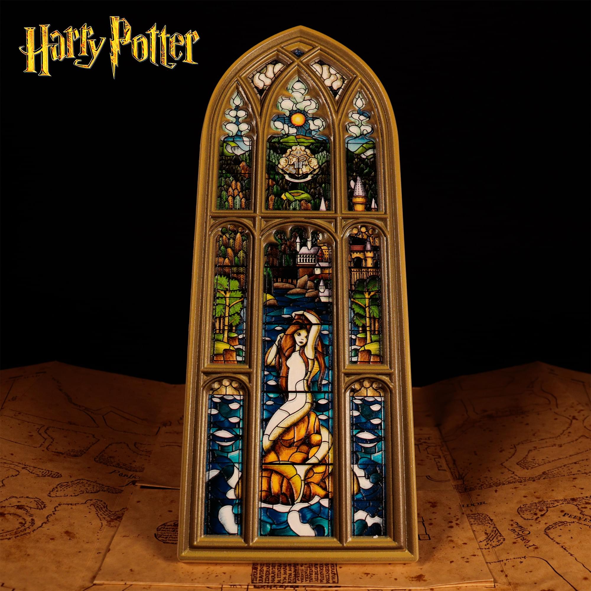 Harry Potter Mermaid Stained-Glass Window Resin Plaque | 5 x 12 Inches