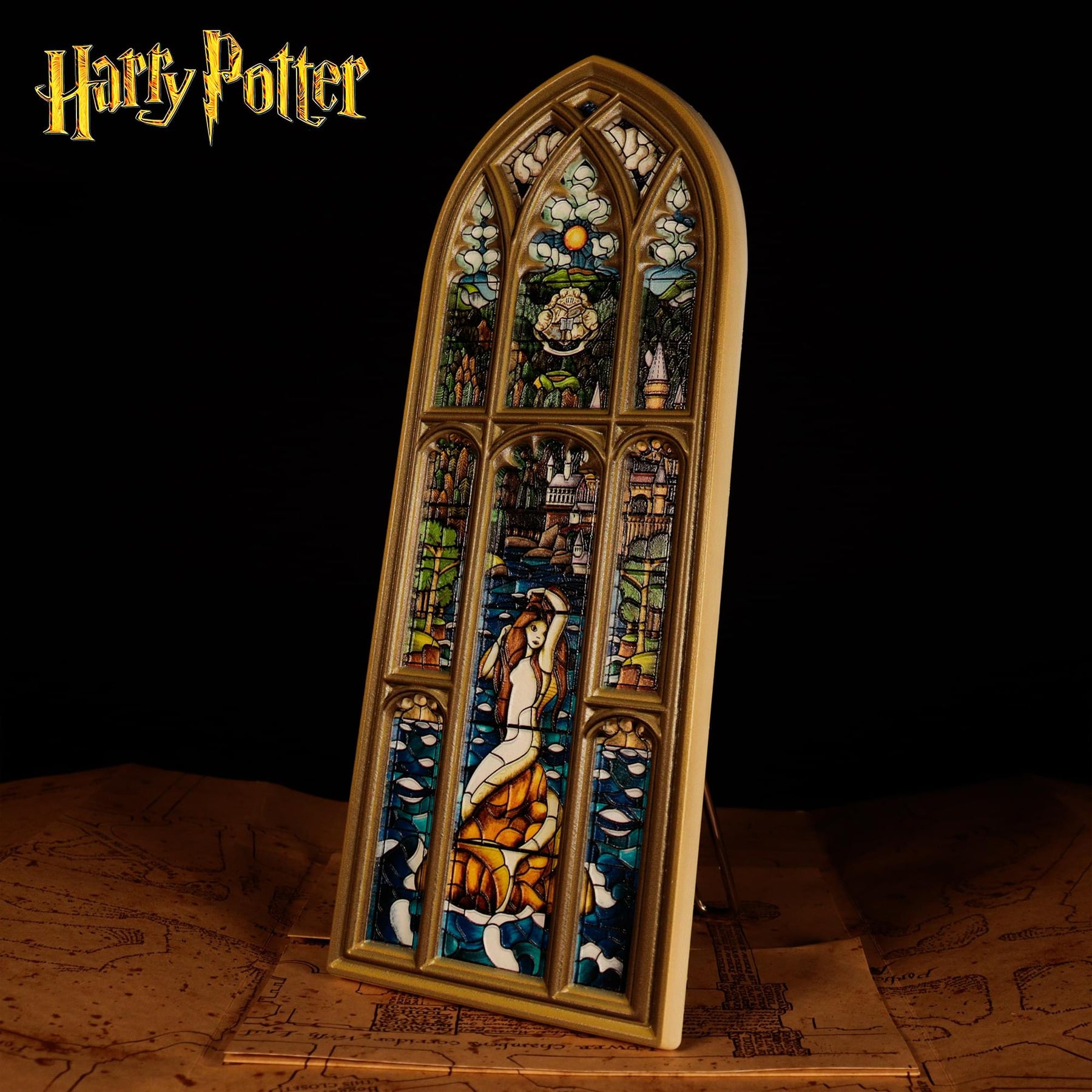 Harry Potter Mermaid Stained-Glass Window Resin Plaque | 5 x 12 Inches